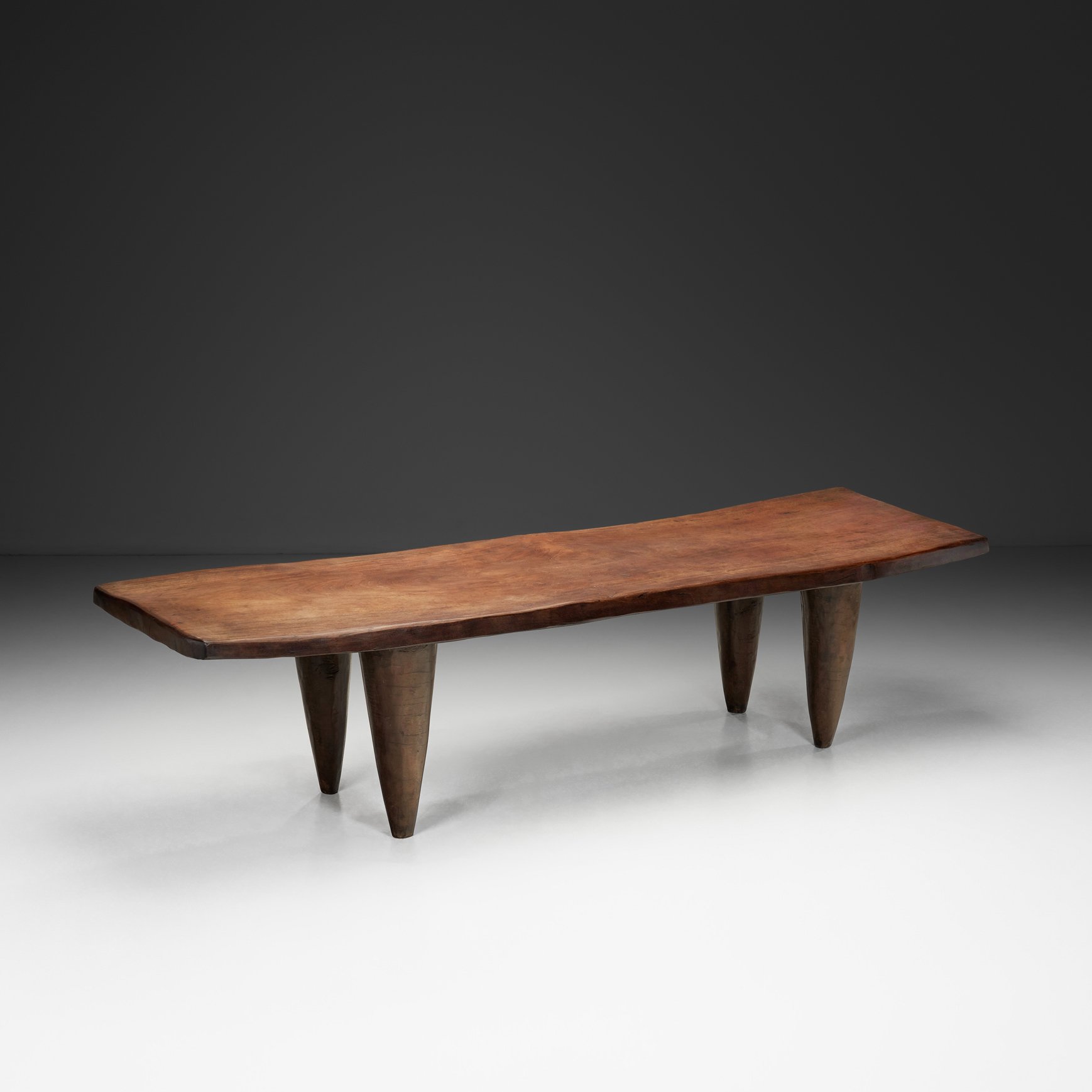 Solid Wood Senufo Bench, Ivory Coast Mid-20th Century