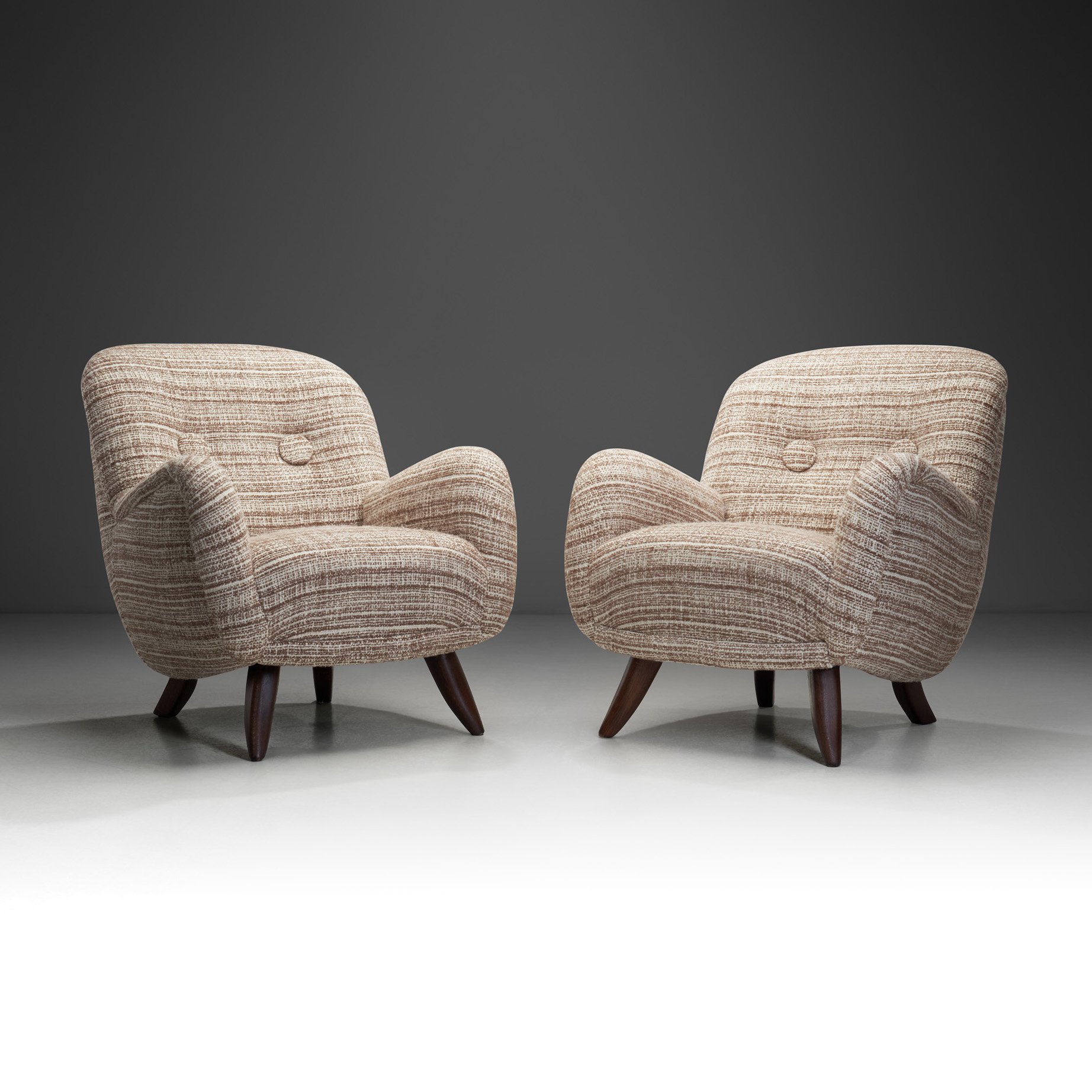 A Pair of Upholstered Armchairs in the manner of Berga Möbler, Europe 20th Century (sold)