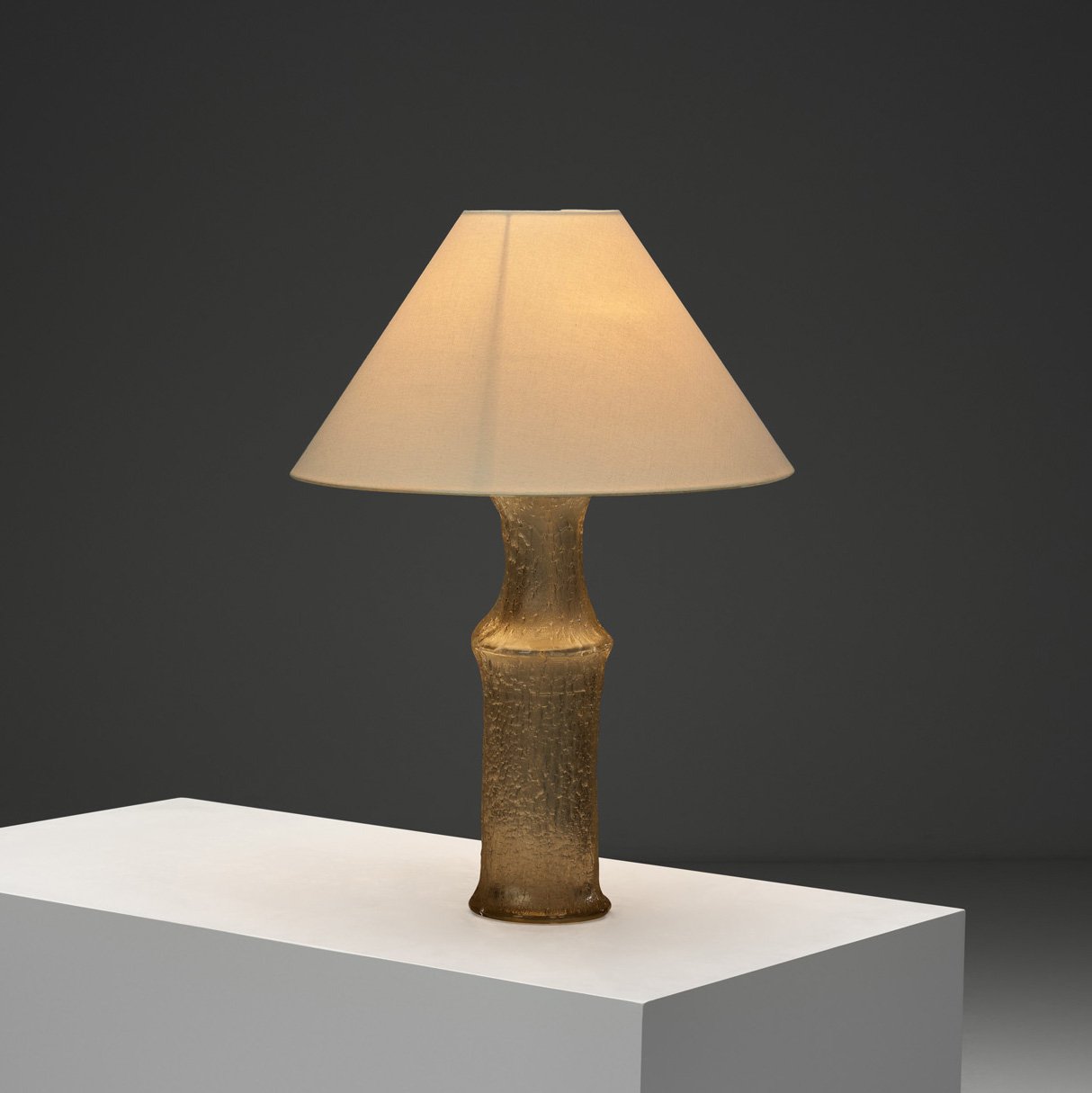 Glass Base Table Lamp by Timo Sarpaneva for Lilux Lighting, Finland ca 1970s