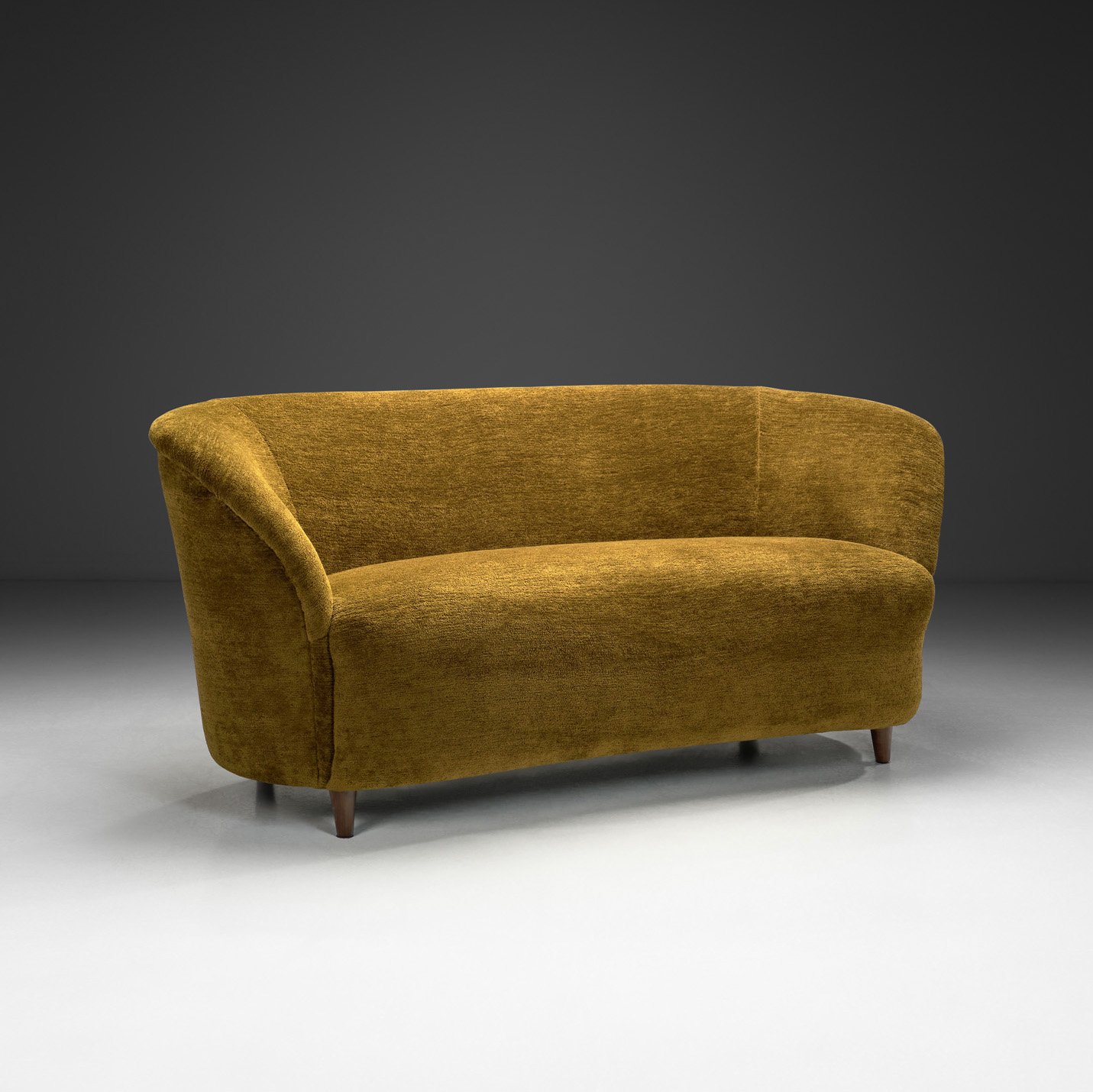 Rounded Sofa by Elna Kiljander for Mobilia, Finland 1930s