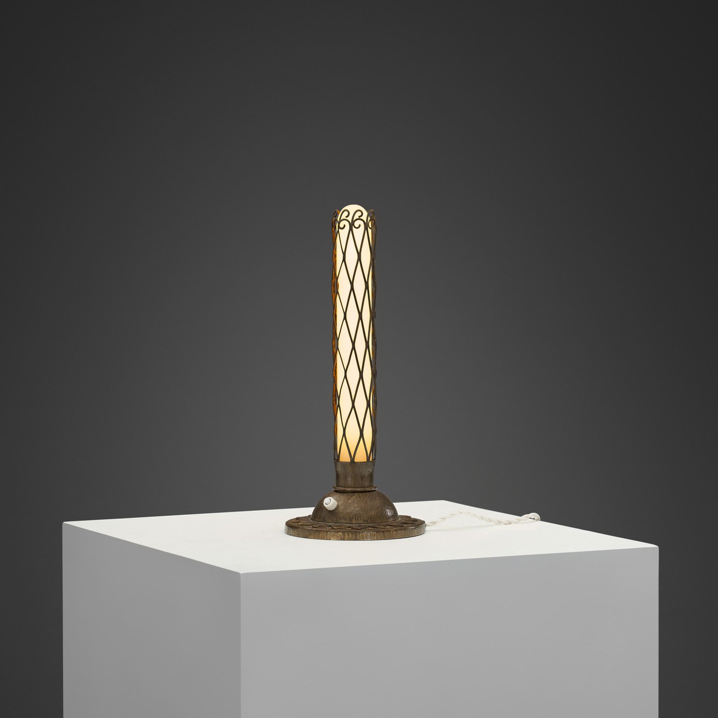 Art Nouveau Brass Table Lamp, Europe 1900s