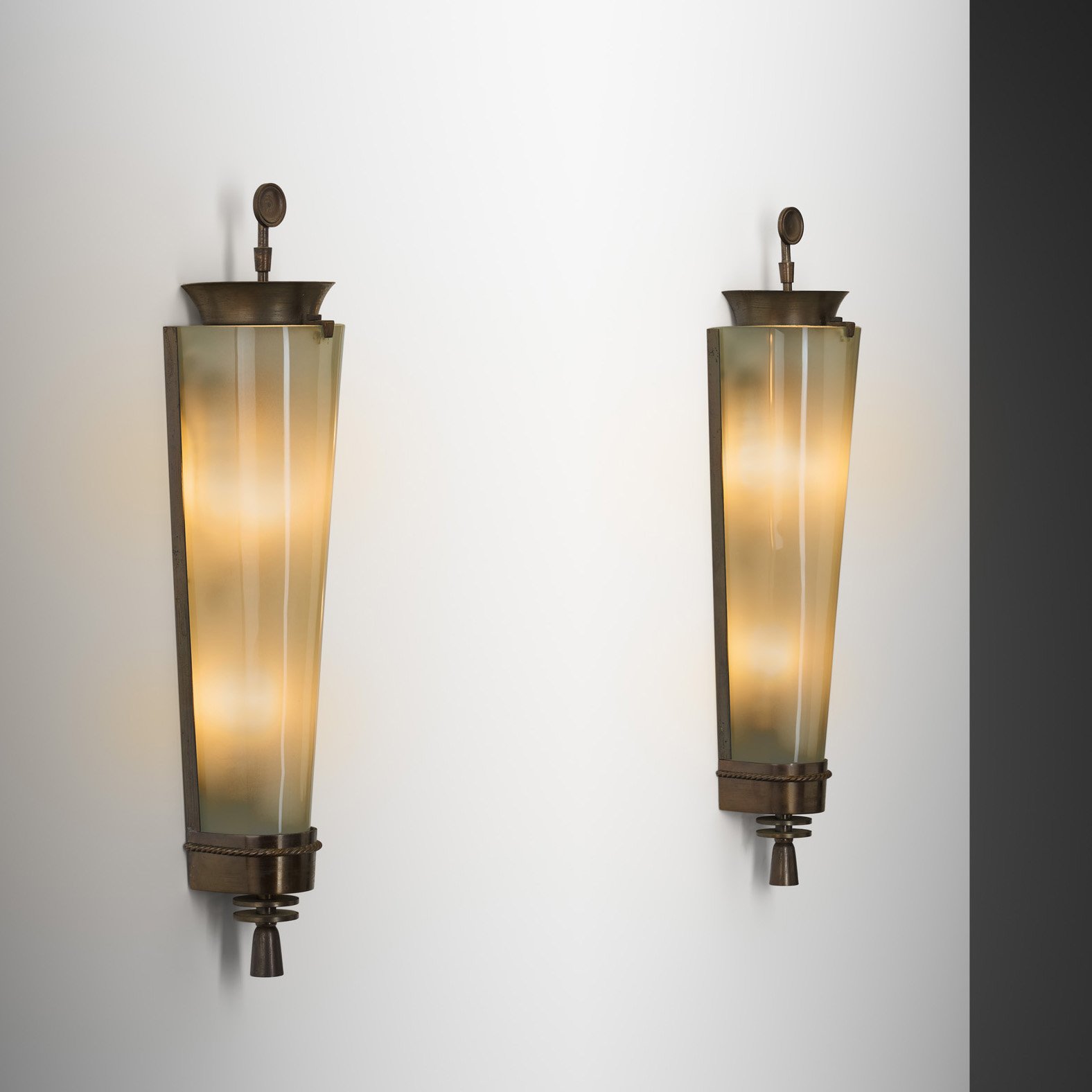 Pair of Wall Lamps by Phillipe Genet & Lucien Michon (Attr.), France ca 1930s
