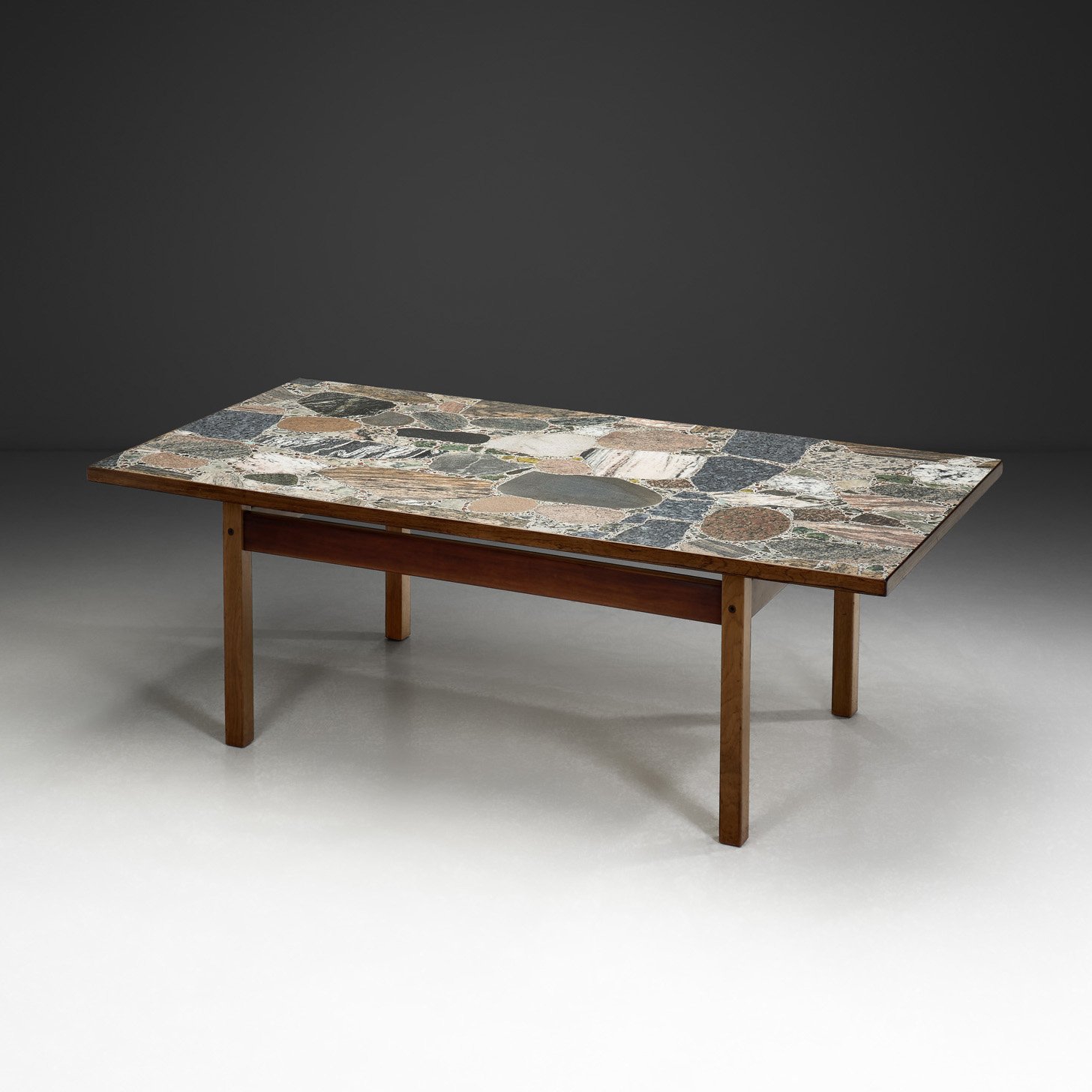 Coffee Table with Stone Top by Erling Viksjø for Conglo Designs, Norway 1960s