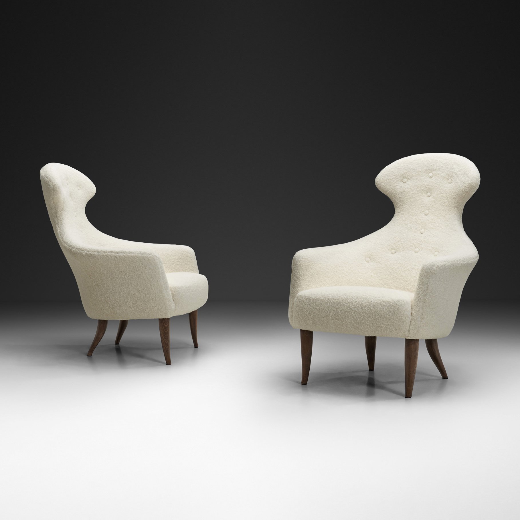 Pair of "Stora Eva" Armchairs by Kerstin Hörlin-Holmquist for Nordiska Kompaniet, Sweden 1950s