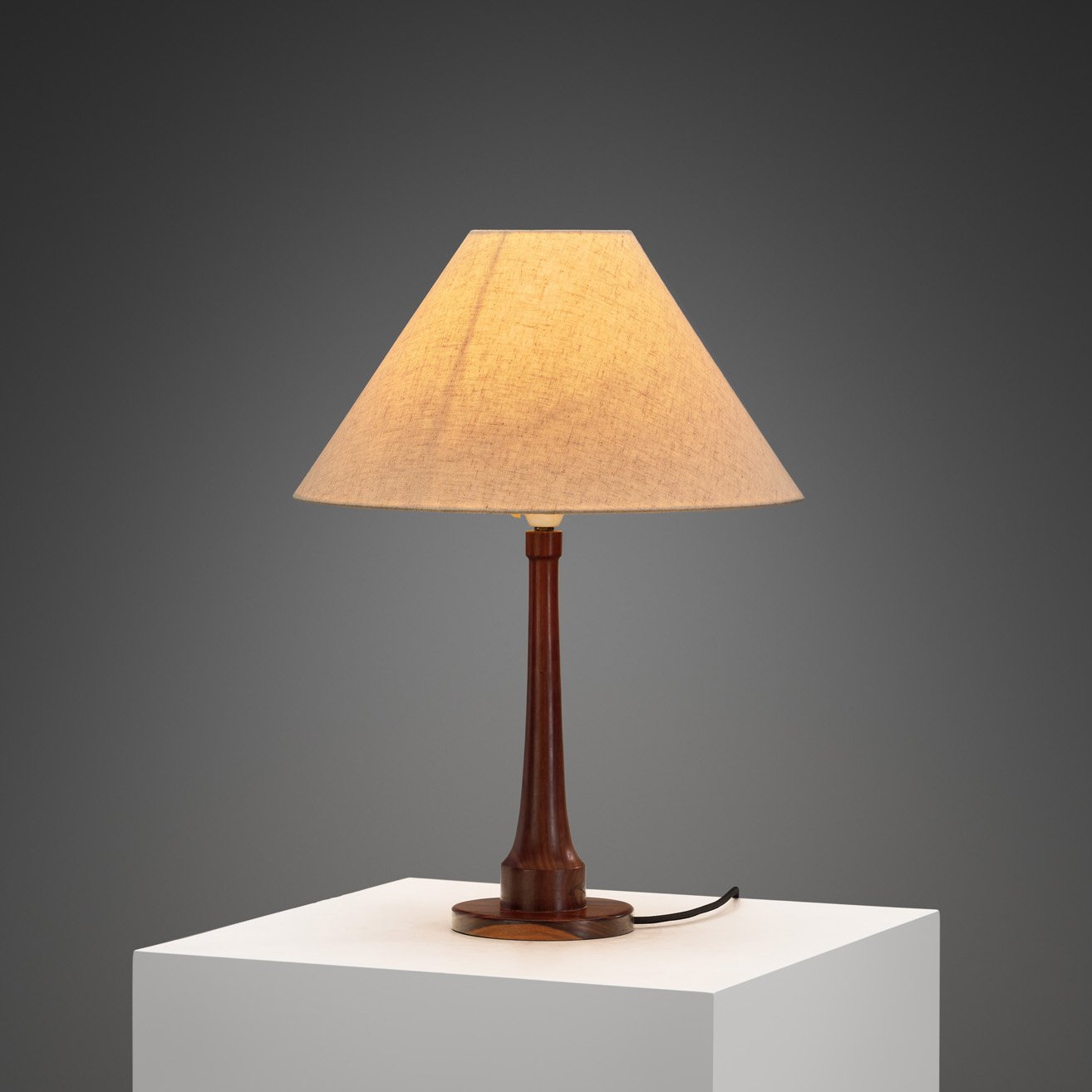 Danish Modern Table Lamp with Fabric Shade, Denmark Mid-20th Century (sold)