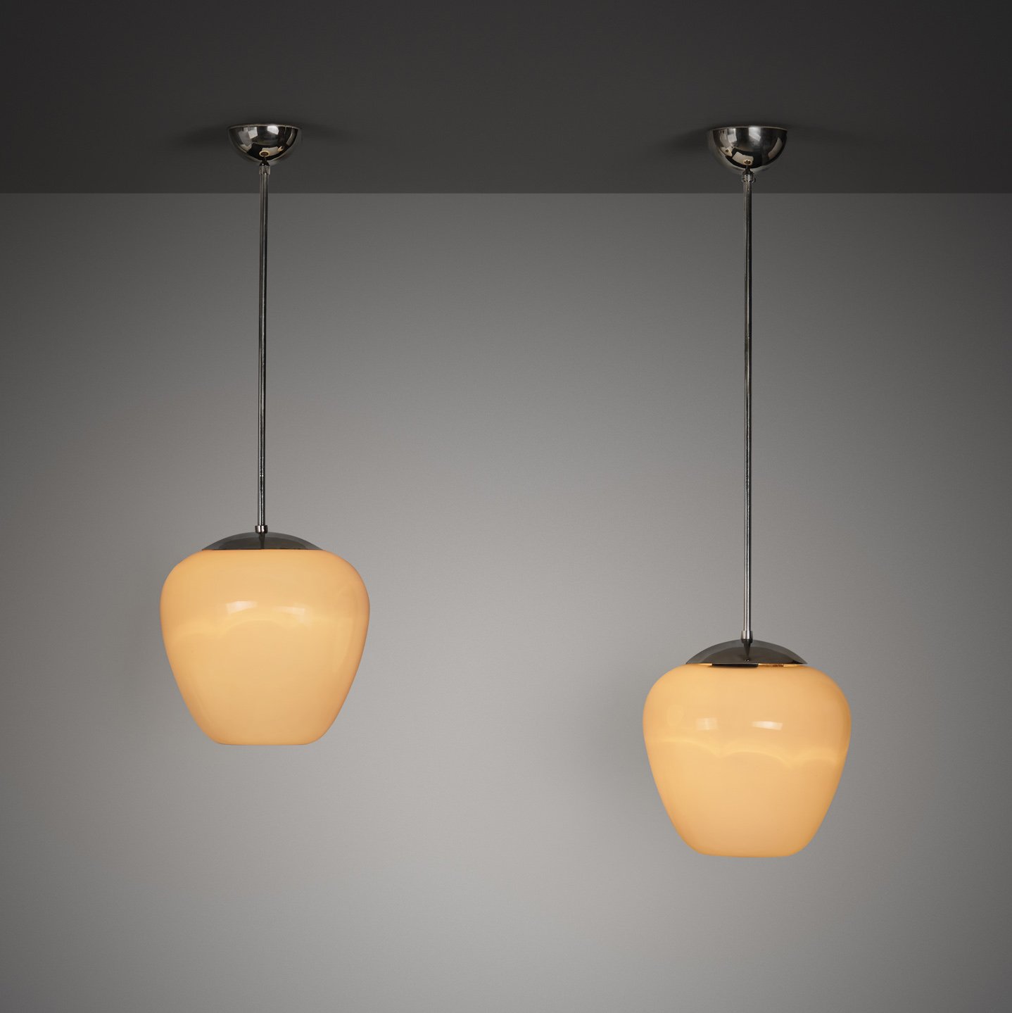 Pair of Model "81003" Hanging Lamps by Gunnel Nyman for Idman, Finland 1940s
