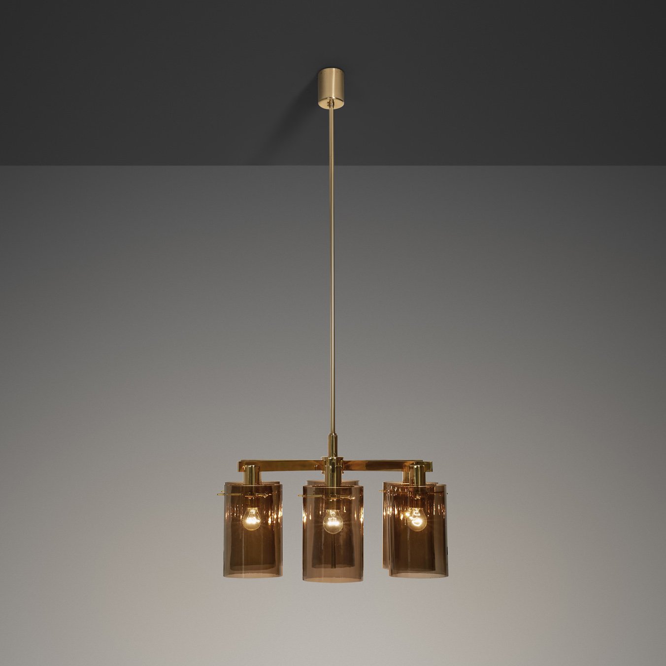 Hans-Agne Jakobsson Model "C2293/6" Chandelier for AB Markaryd, Sweden Mid-20th Century