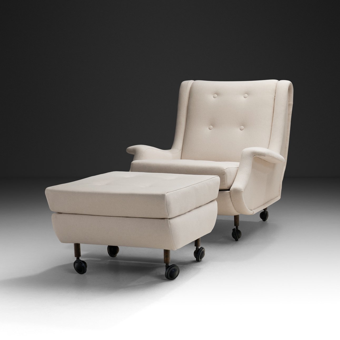 "Regent" Lounge Chair with Footstool by Marco Zanuso for Arflex, Italy 1960s