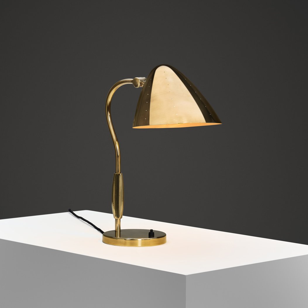 Model "8410" Brass Table Lamp by Karl Borén for Boréns, Sweden 1940s