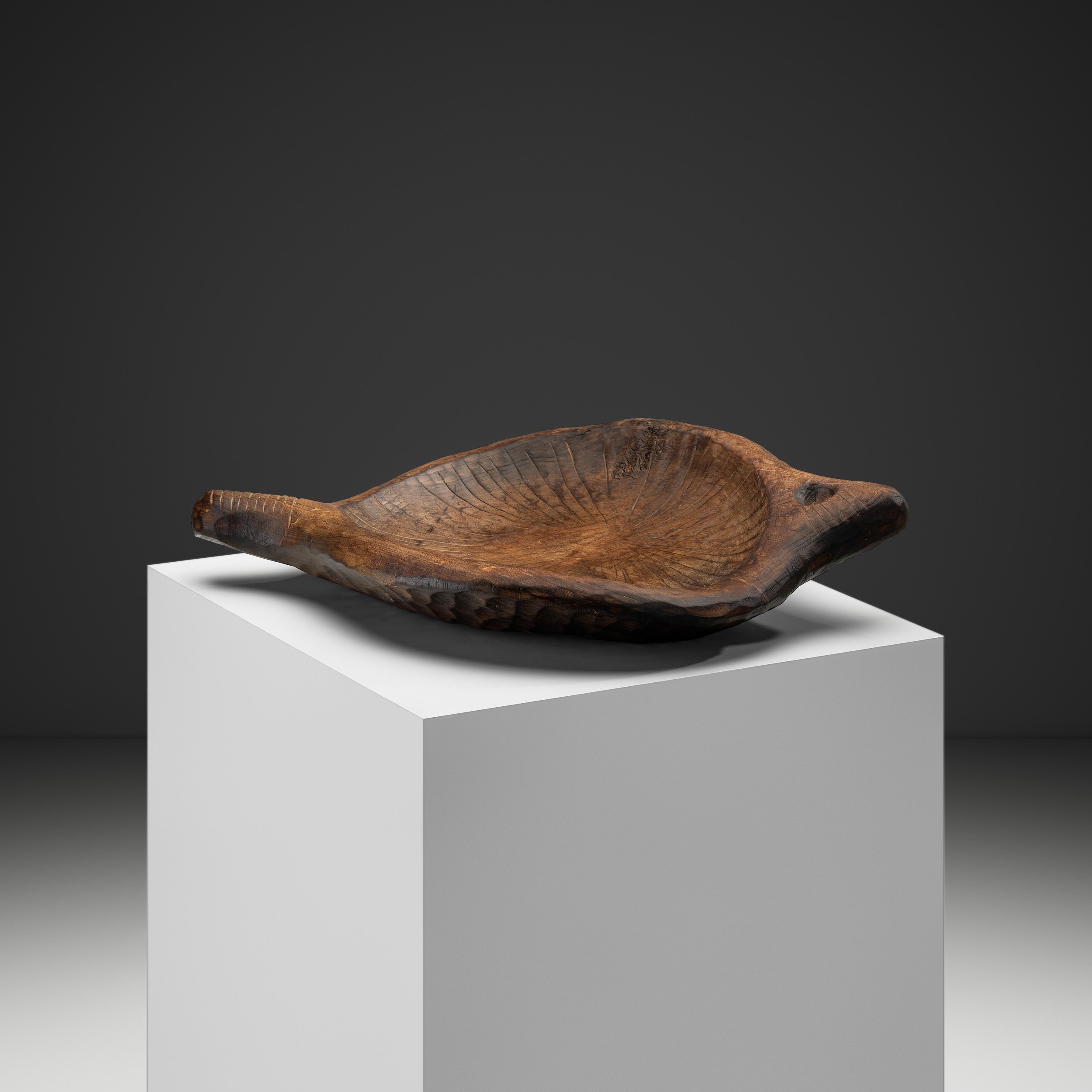 Carved Brutalist Fruit Bowl, Europe ca 1960s