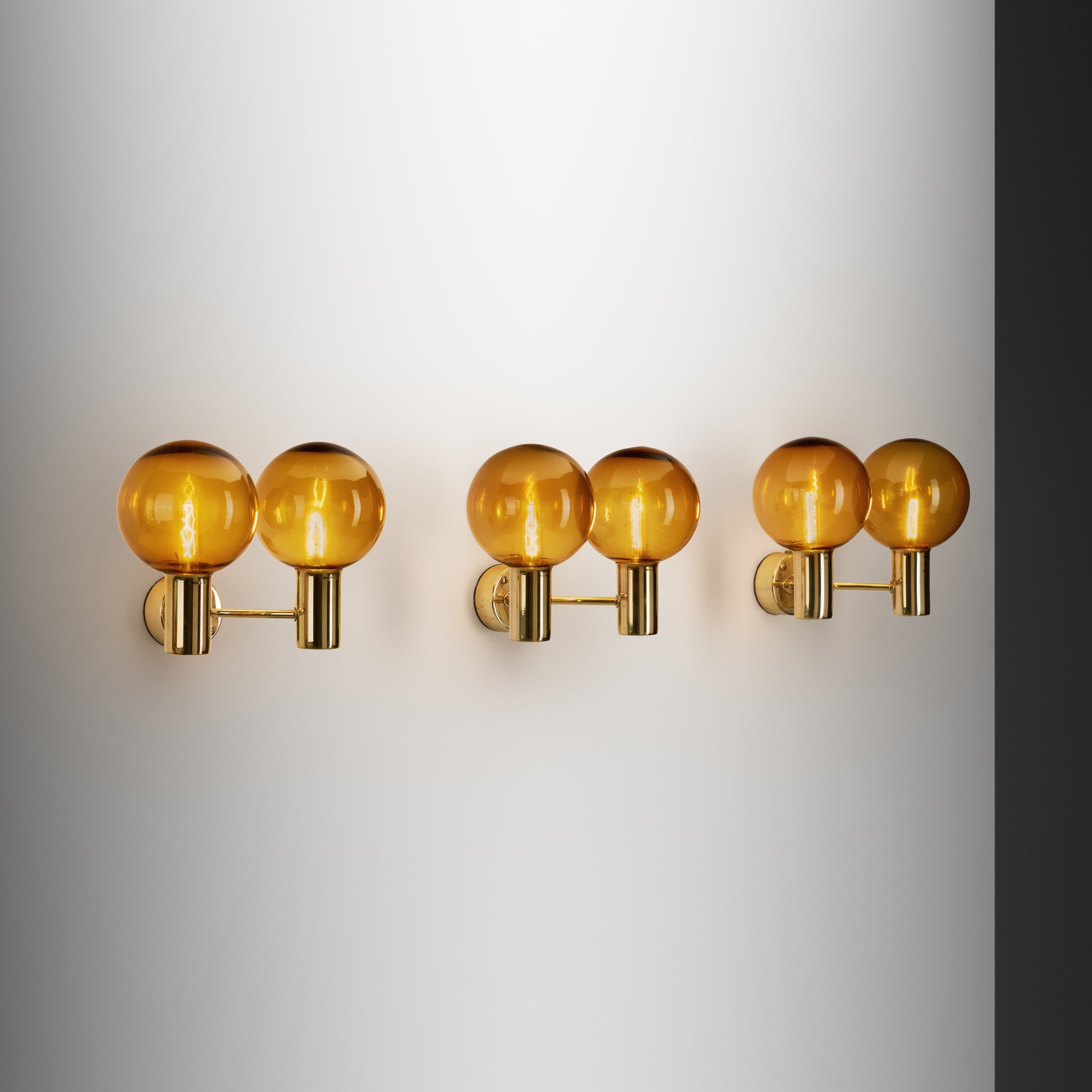 Set of Three "Patricia" Wall Lights by Hans-Agne Jakobsson for AB Markaryd, Sweden 1960s