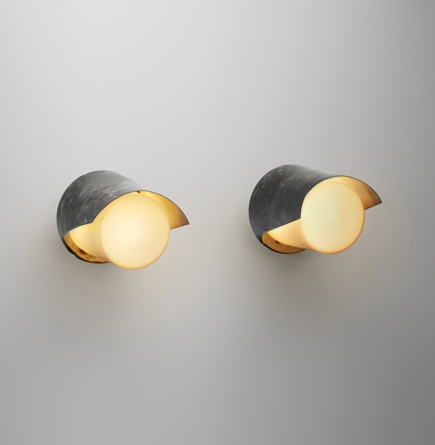 Pair of Model "AT 32" Wall Lamps with Copper Shade for Itsu, Finland ca 1950s