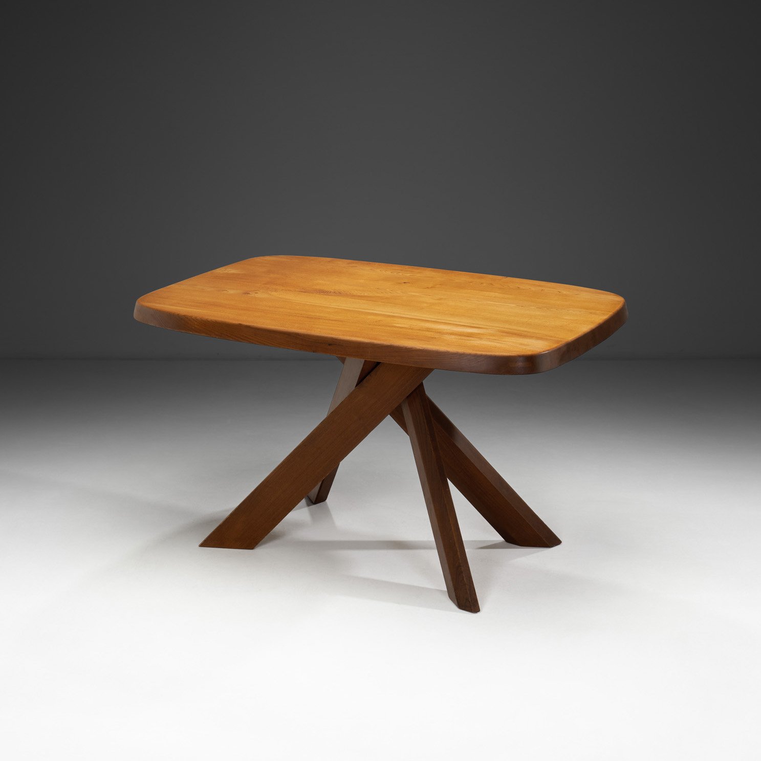 Pierre Chapo Model "T35A" Dining Table in Solid Elm, France 1970s