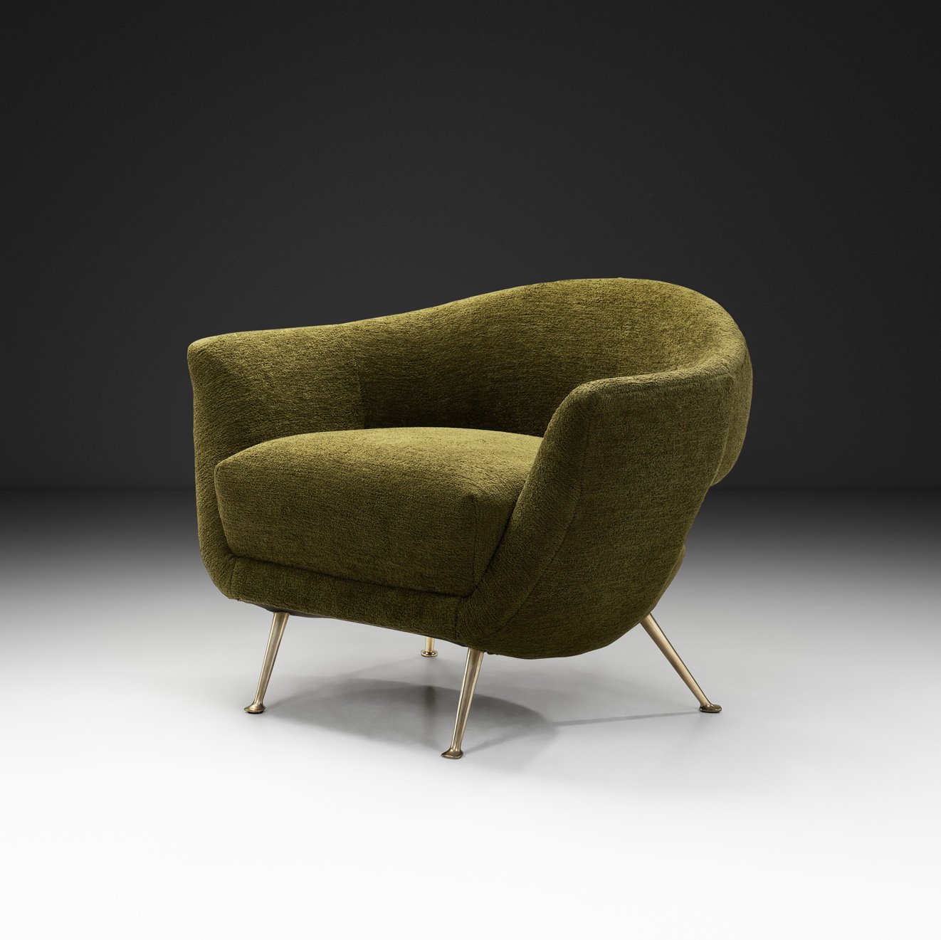 Armchair with Rounded Back Cutout Detail for Lenzi, Italy ca 1956