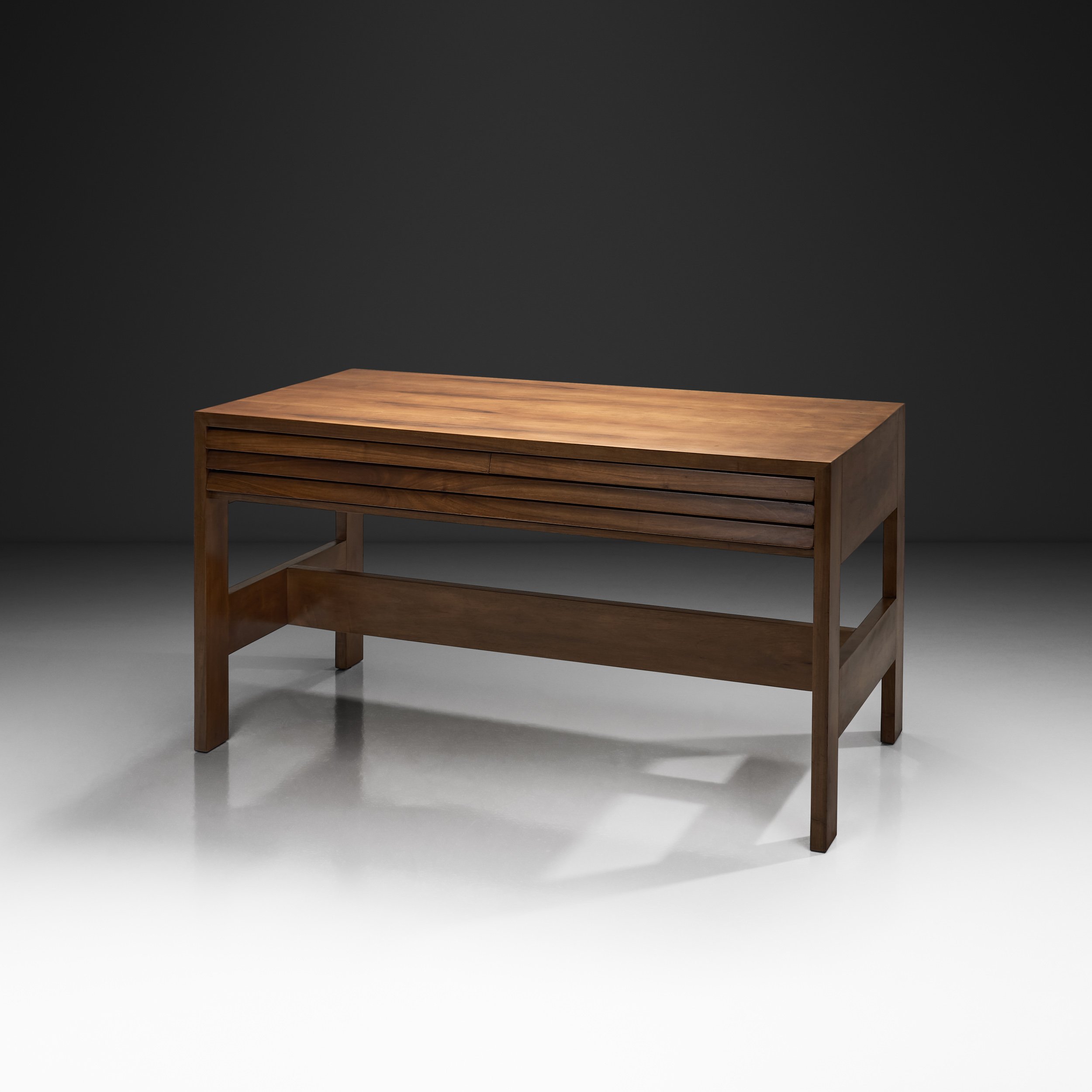 Mid-Century Modern Writing Desk with Integrated Drawers, Italy 1960s