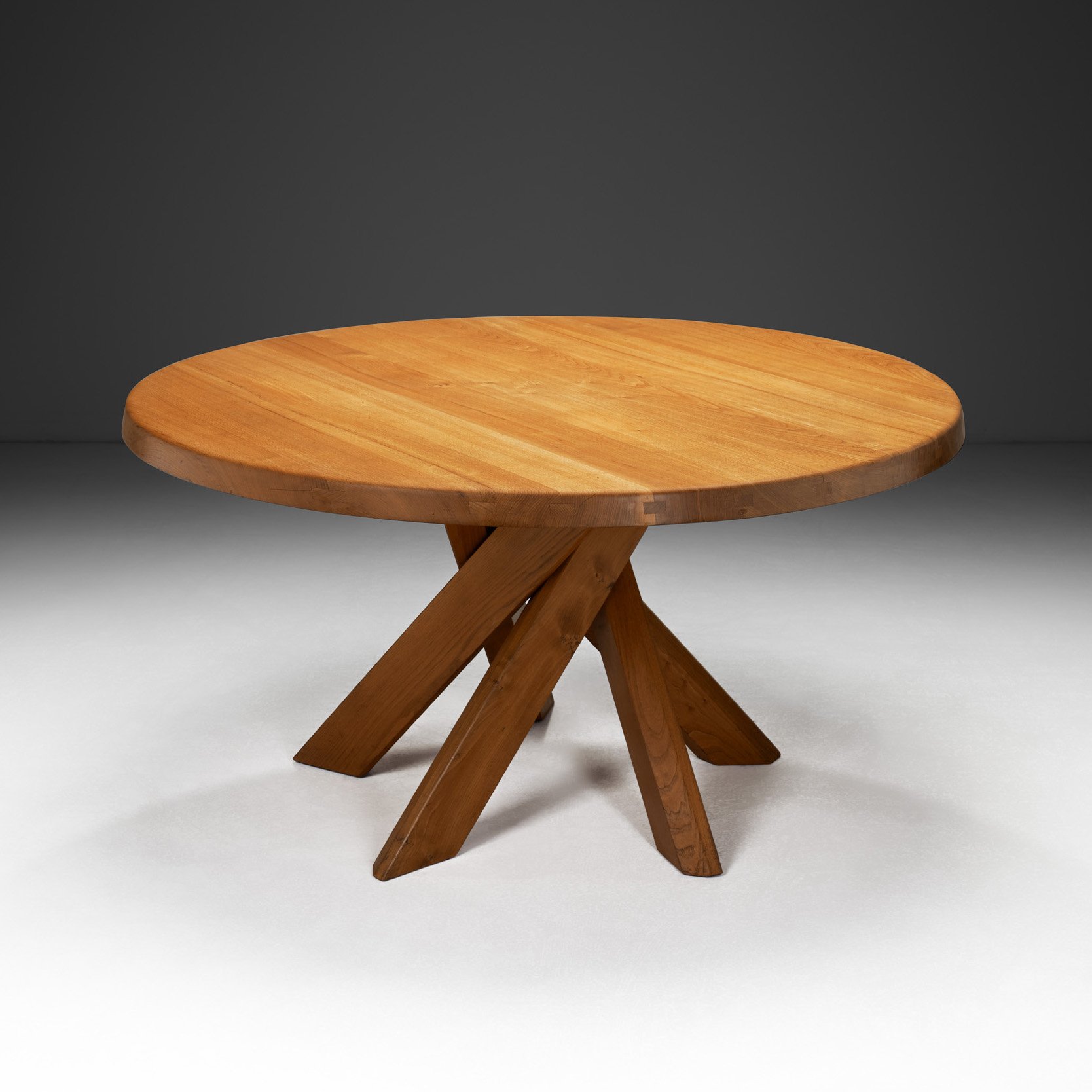 Pierre Chapo Model "SFAX T21 D" Dining Table in Solid Elm, France 1970s (sold)