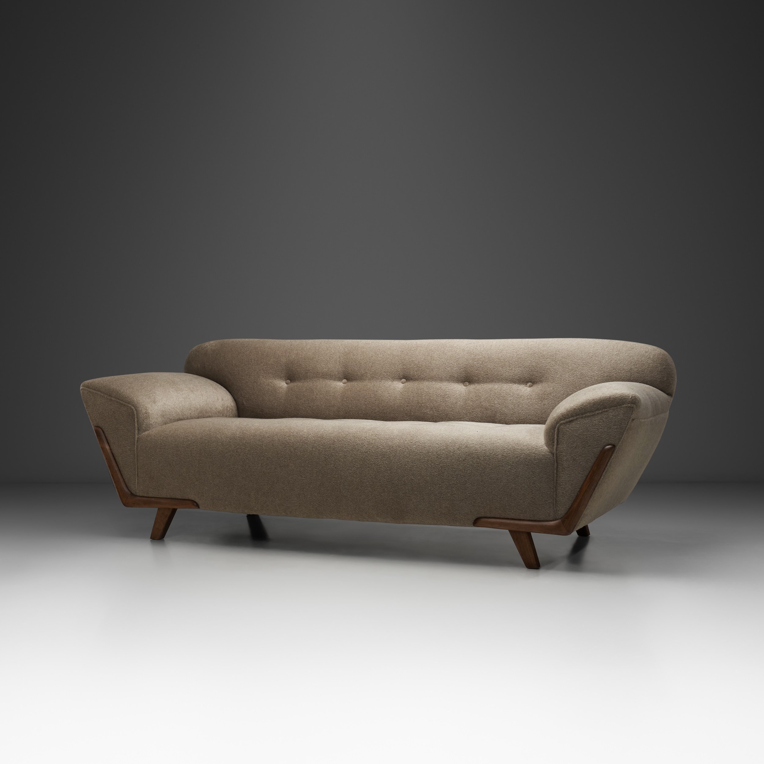 Upholstered Art Deco Three-Seater Sofa, The Netherlands ca 1920s