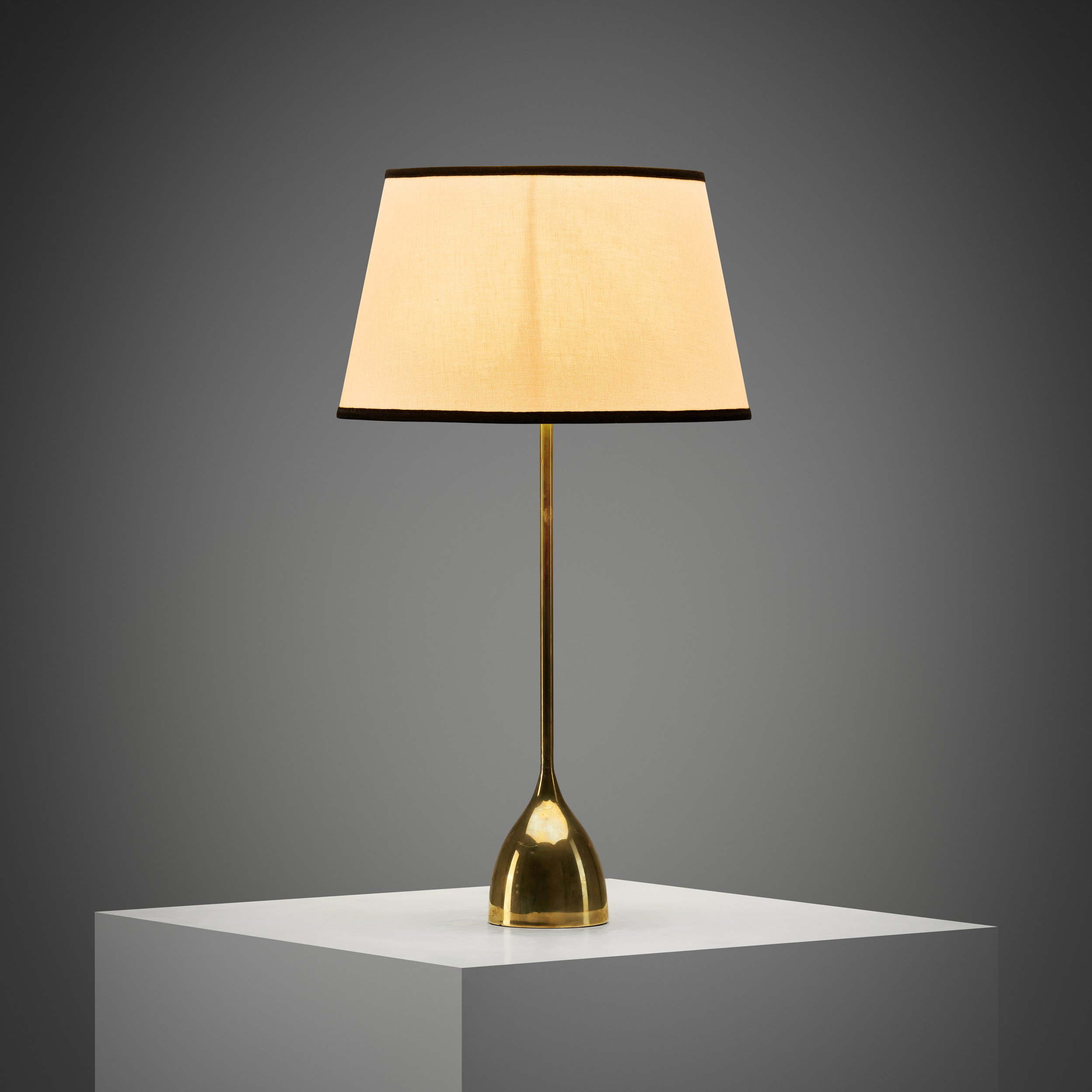 Finnish Modern Brass Table Lamp by Precenta Oy, Finland 1950s