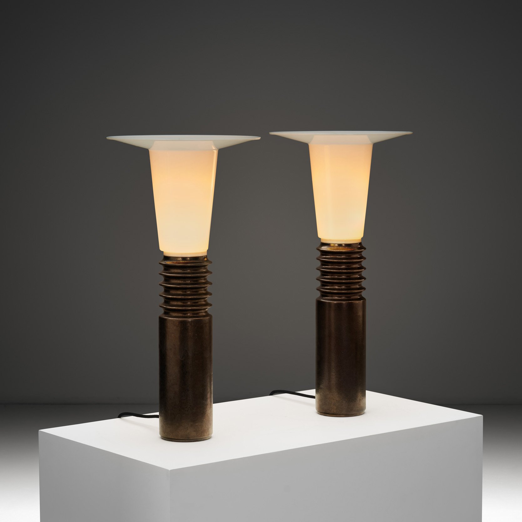 Pair of Model "1041.32" Table Lamps by Uno & Östen Kristiansson for Luxus, Sweden ca 1970s