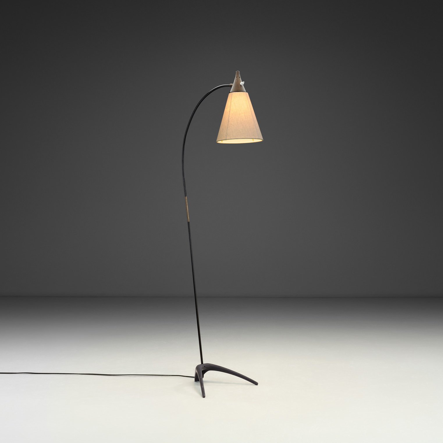 Metal Floor Lamp with Crowfoot Base by Karl Heinz Kinsky for Cosack (Attr.), Germany 1950s