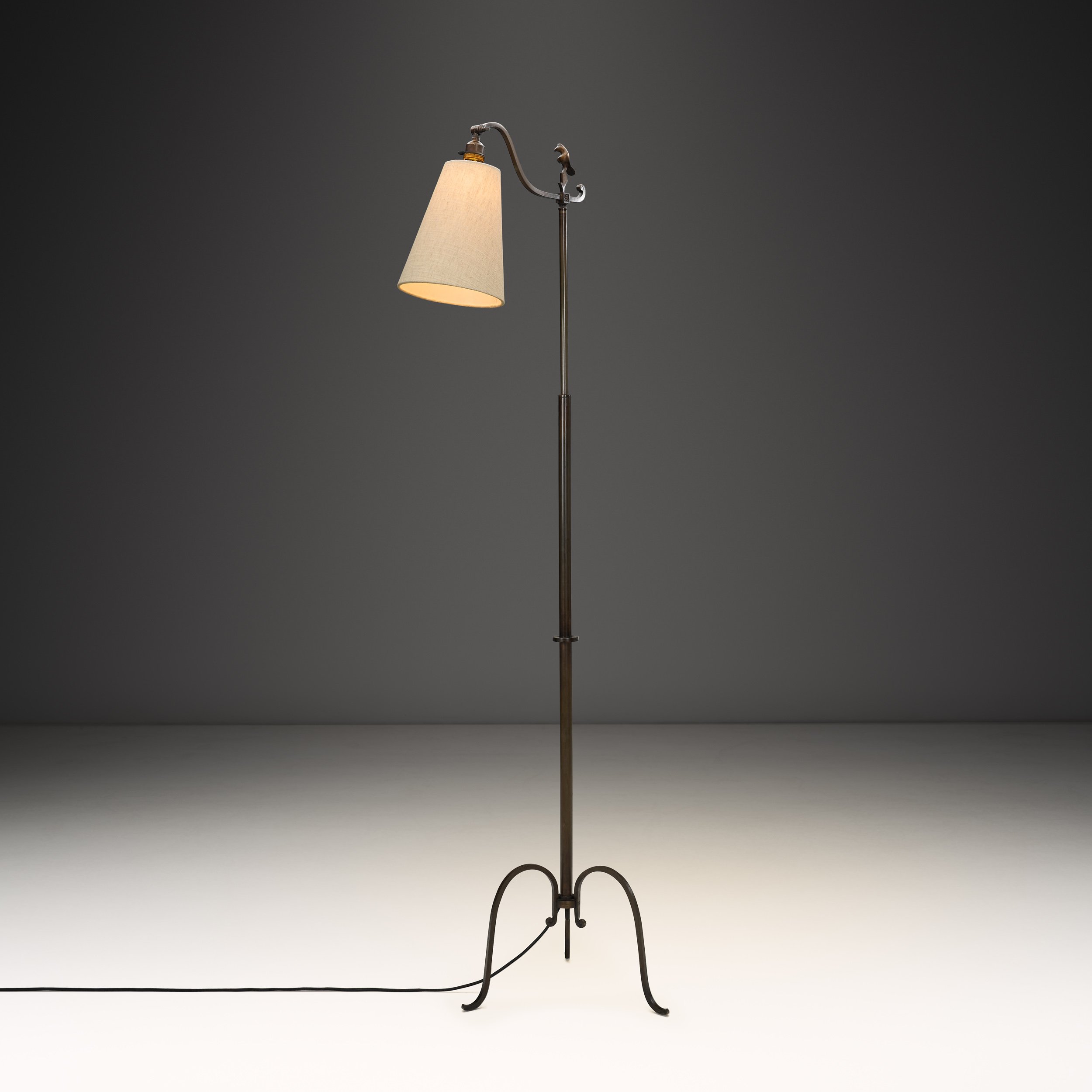 Nordic Art Deco Floor Lamp with Tripod Base, Scandinavia First half of the 20th Century