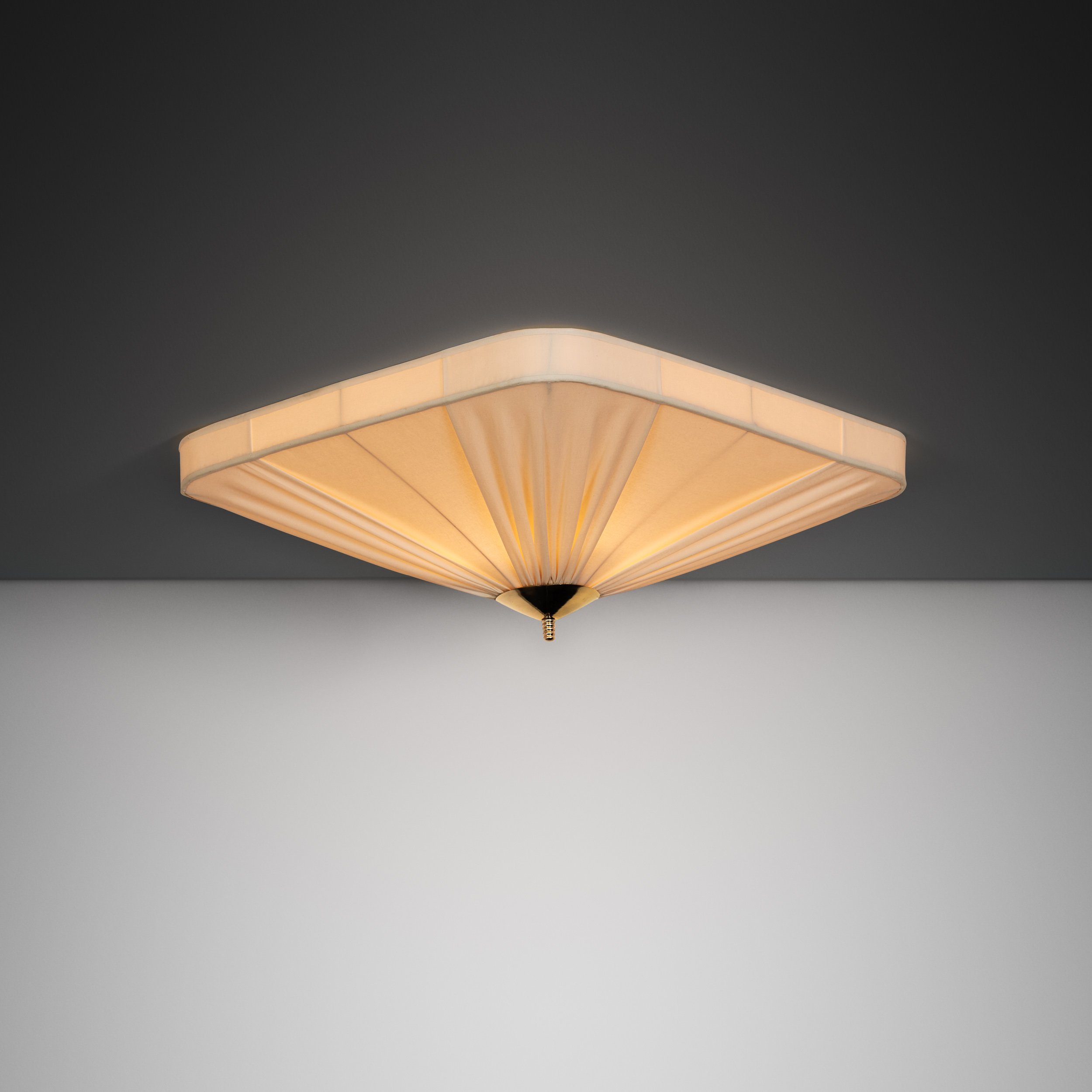 Ceiling Lamp with Brass Decorations, Finland Mid-20th Century