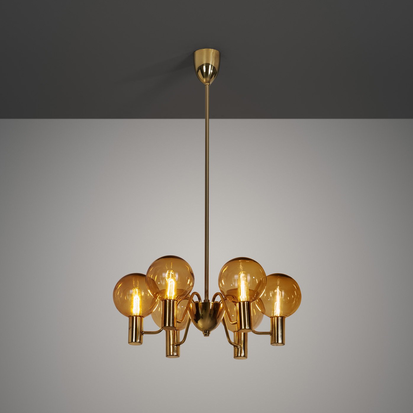 Hans-Agne Jakobsson "Patricia T372/6" Glass Chandelier for AB Markaryd, Sweden 1960s