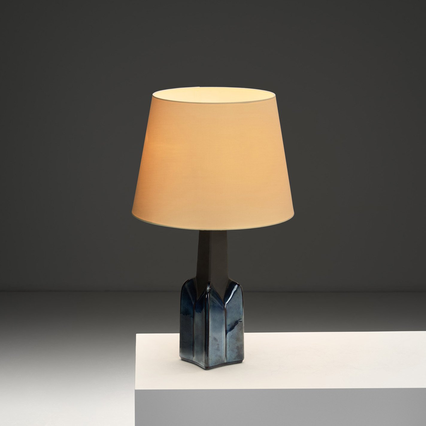 Blue Glaze Model "1029" Table Lamp by Einar Johansen for Søholm, Denmark Mid-20th Century