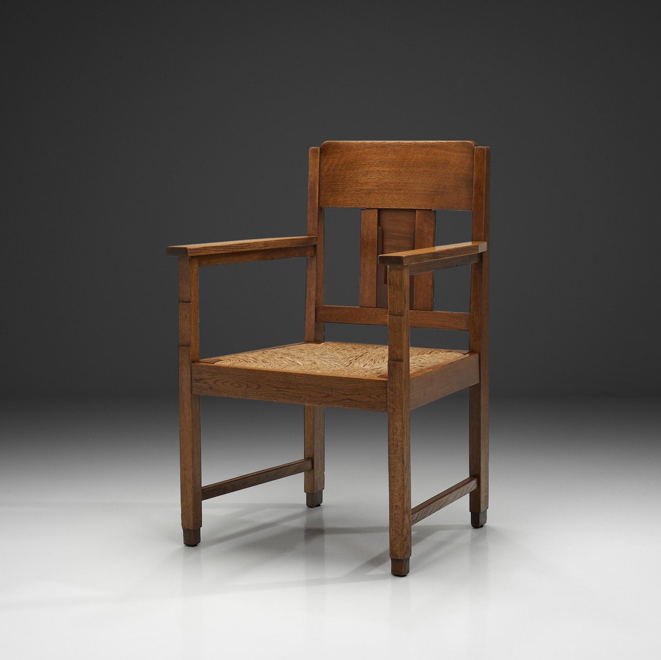Modernist Armchair With Woven Seat, The Netherlands First half of the 20th Century