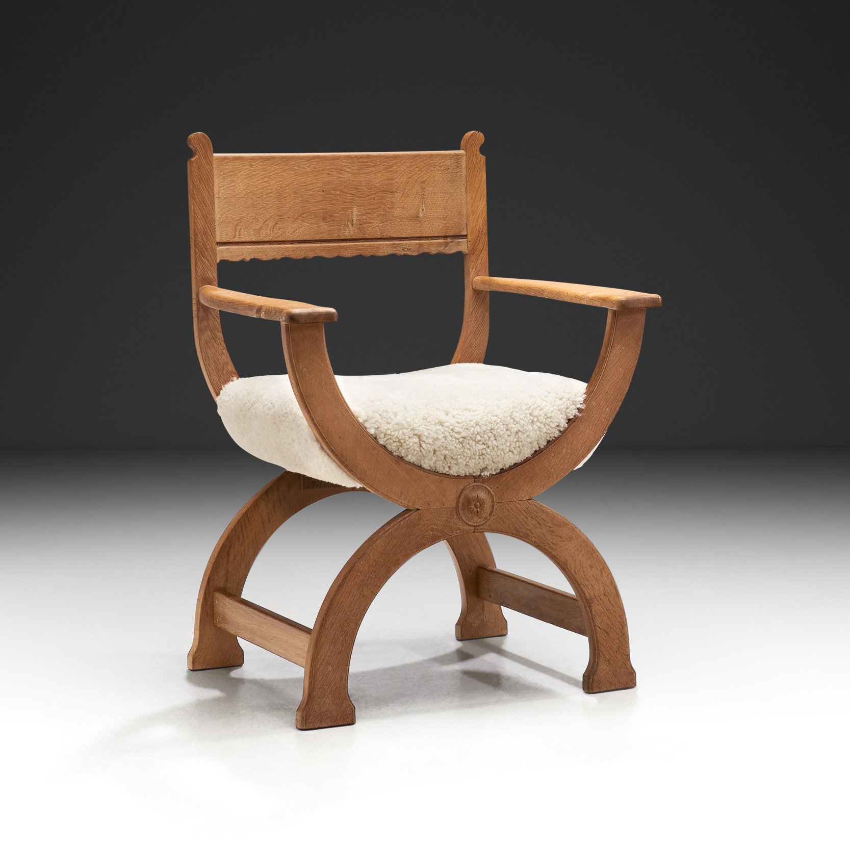 Oak "Kurul" Chair by Henning Kjaernulf for EG Kvalitetsmøbel, Denmark 1960s