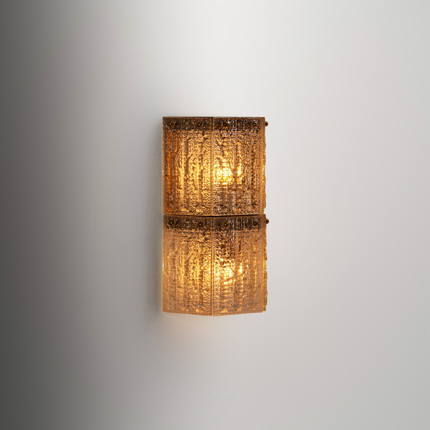 Brass and Glass Carl Fagerlund Wall Lamp for Orrefors, Sweden 1960s (sold)