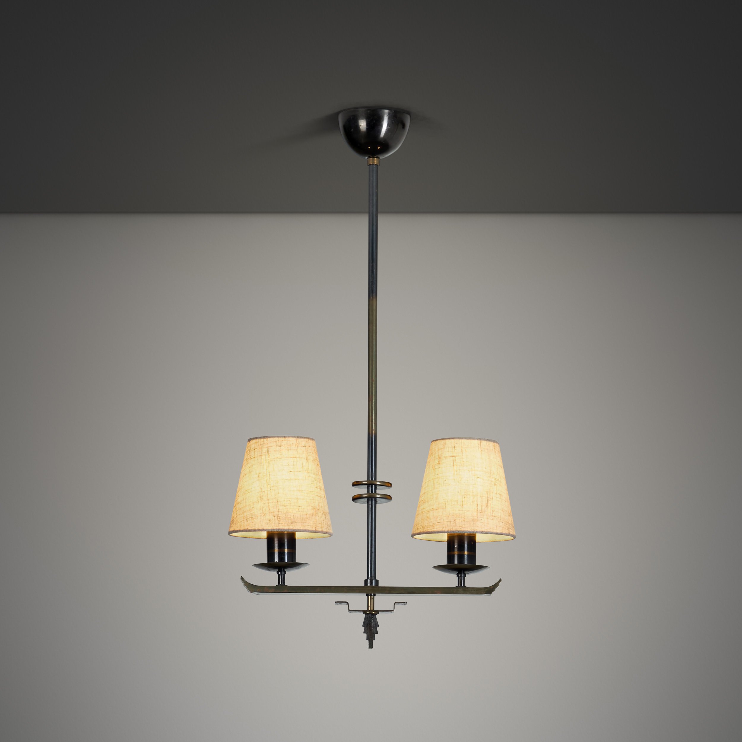 Two-Armed Art Deco Hanging Lamp by ASEA, Sweden 1930s