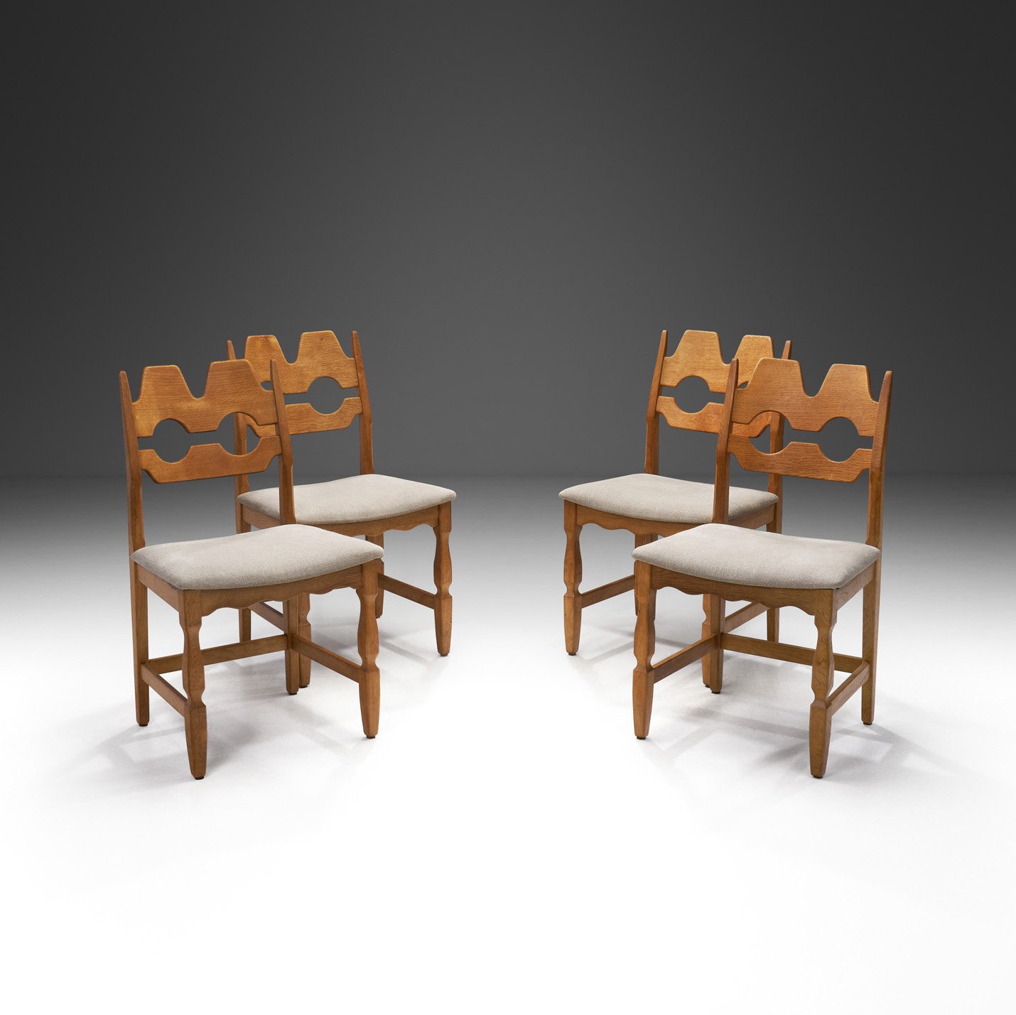 Set of Four Oak Henning Kjærnulf Dining Chairs for Nyrup Møbelfabrik, Denmark 1960s