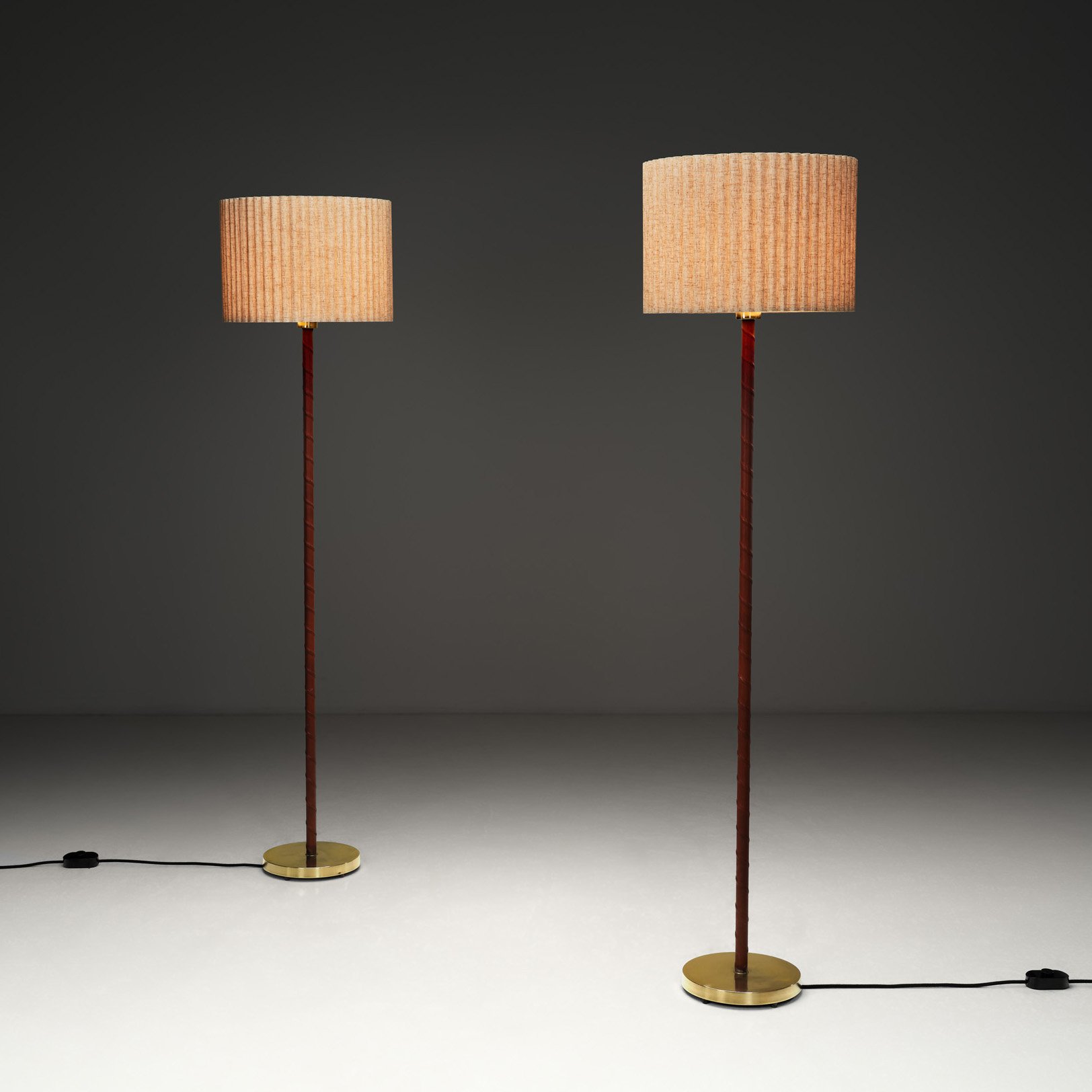 Pair of Model "7054" Floor Lamps by Falkenbergs Belysning, Sweden Mid-20th Century