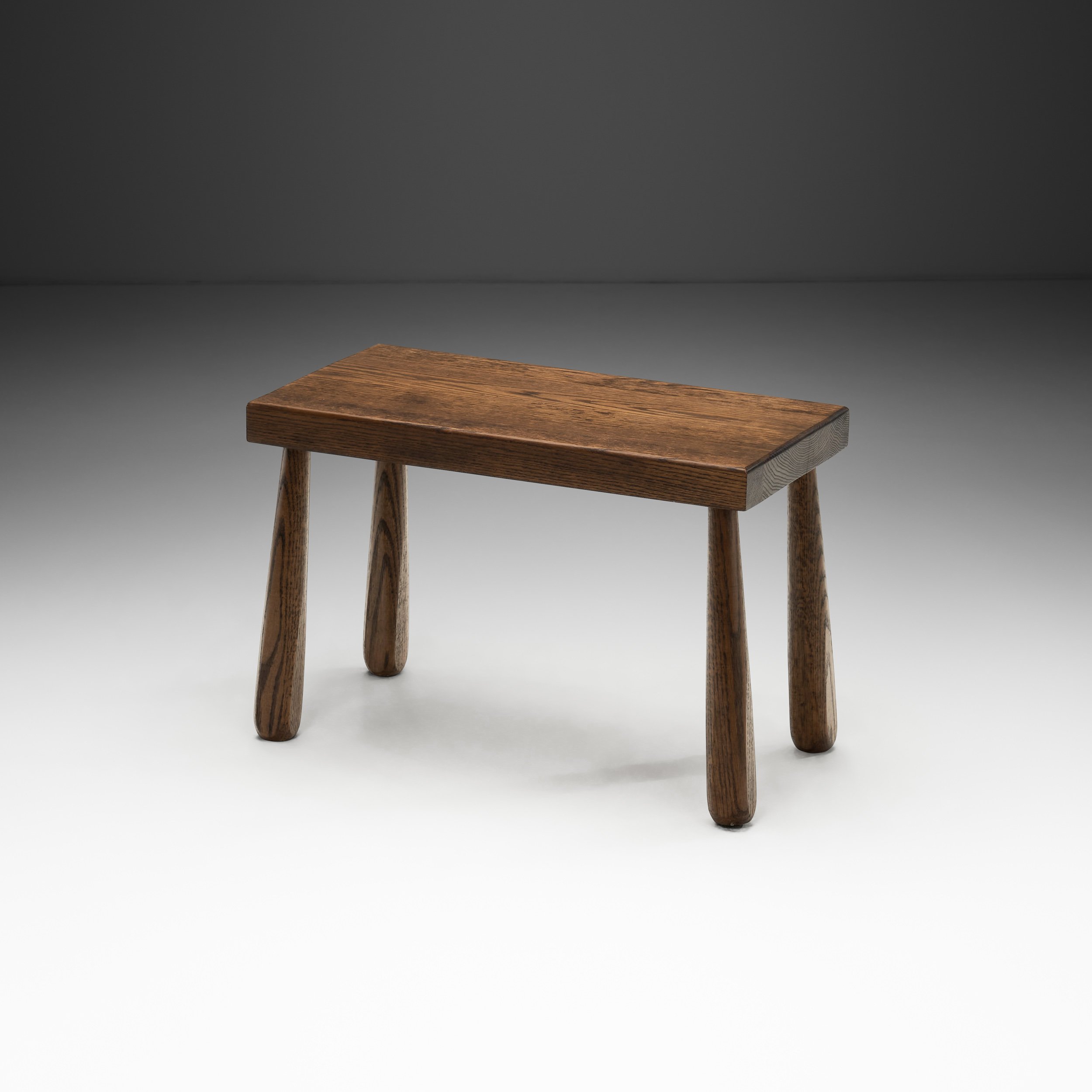 Brutalist Oak Side Table, The Netherlands ca 1960s