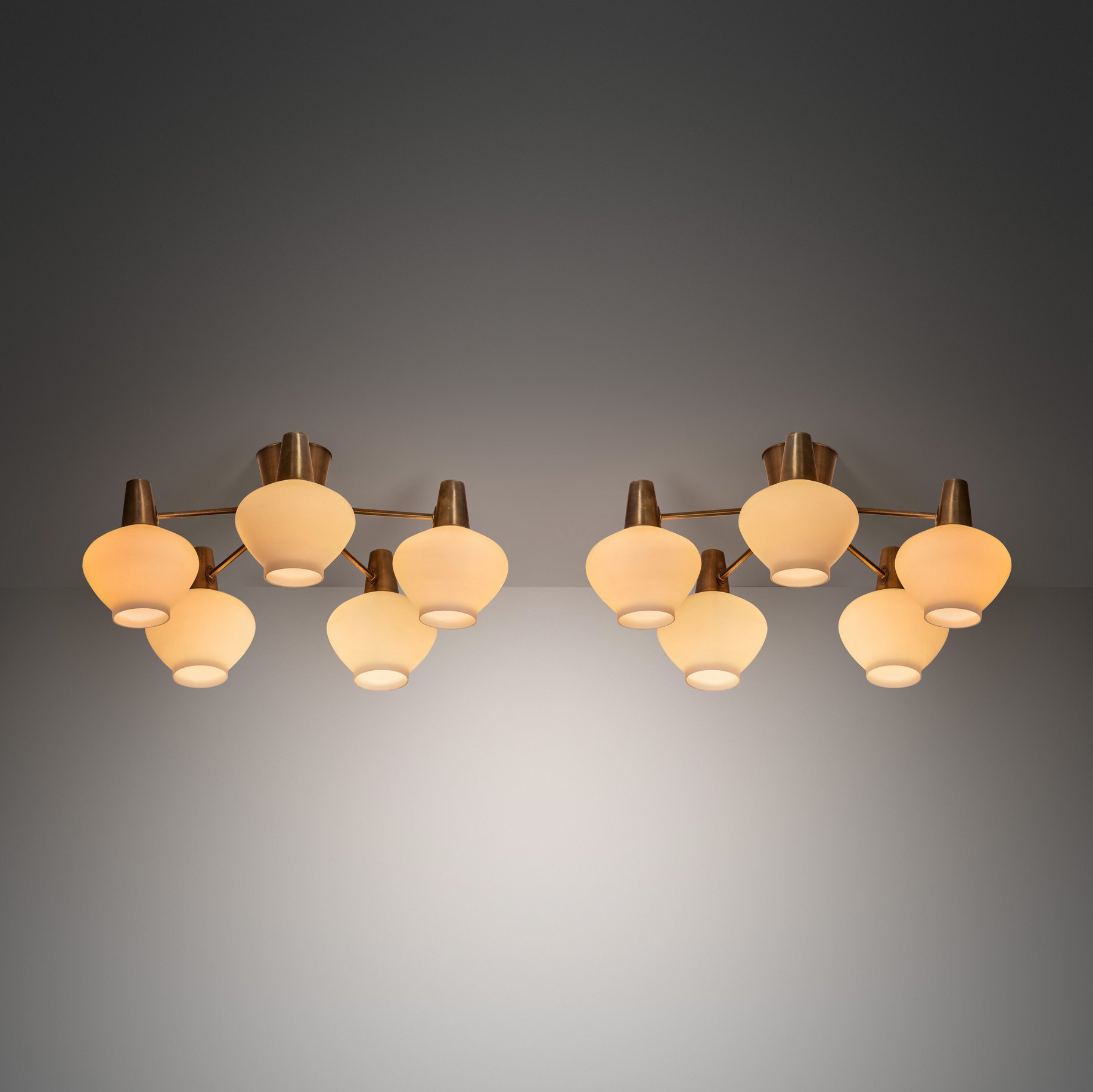 Pair of Ceiling Lamps by Hans Bergström for Asea, Sweden Mid-20th Century