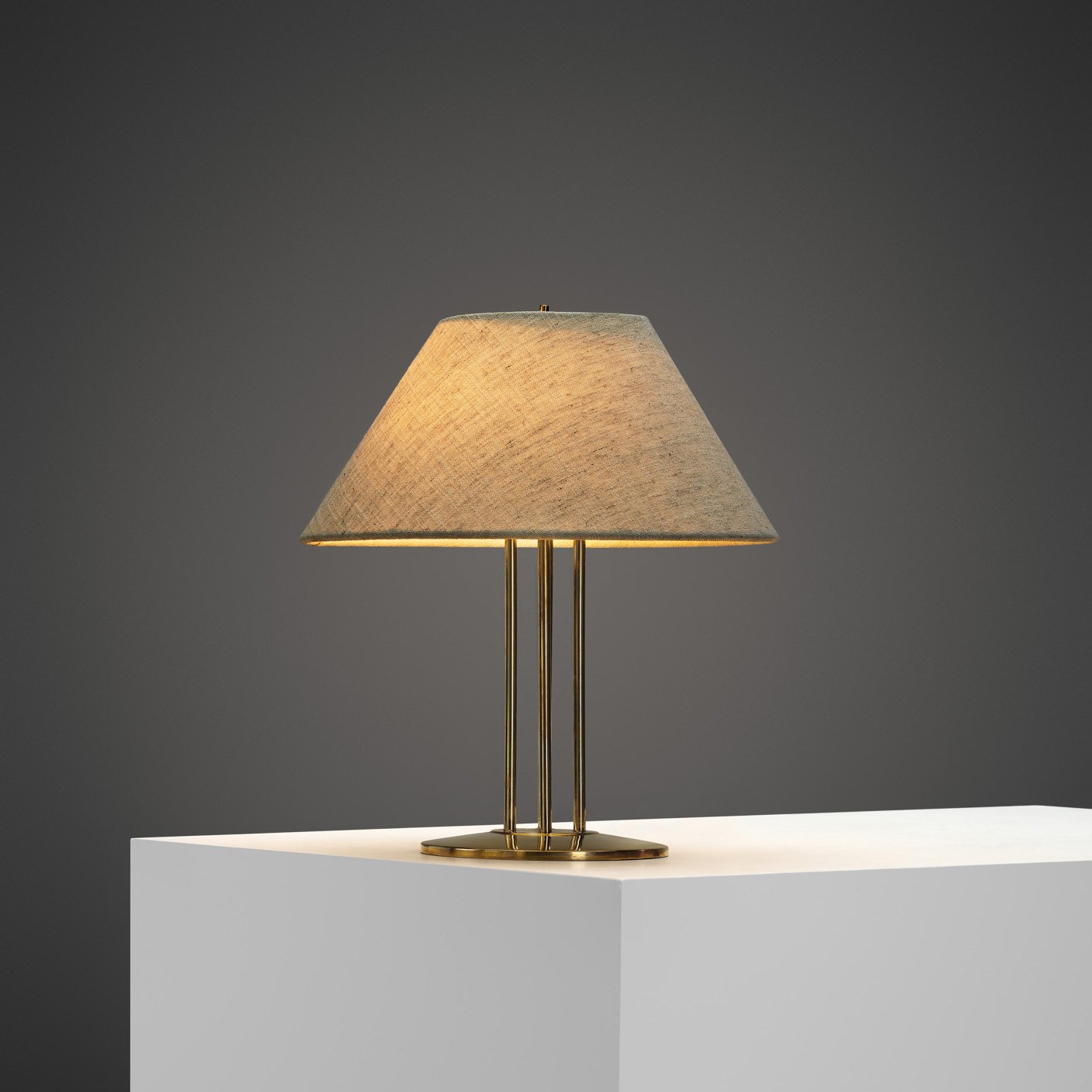 Brass Table Lamp by Eino Schroderus for Taidetakomo Koru, Finland First half of the 20th Century