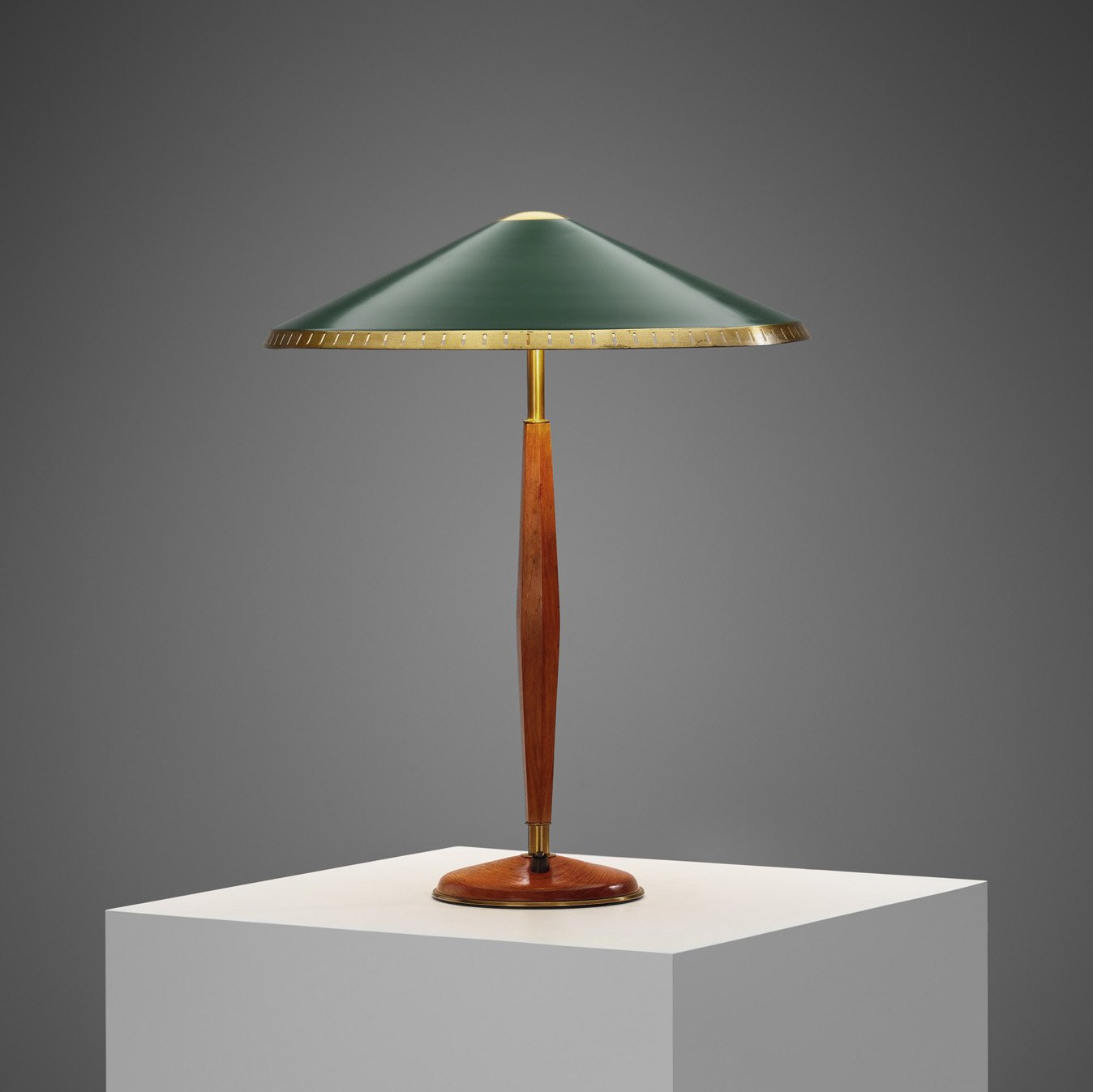 Swedish Modern Wood and Brass Table Lamp by Boréns, Sweden 1960s (sold)