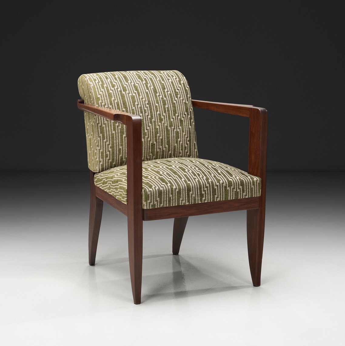Upholstered Art Deco Armchair by Christian Kraas, France ca 1930s