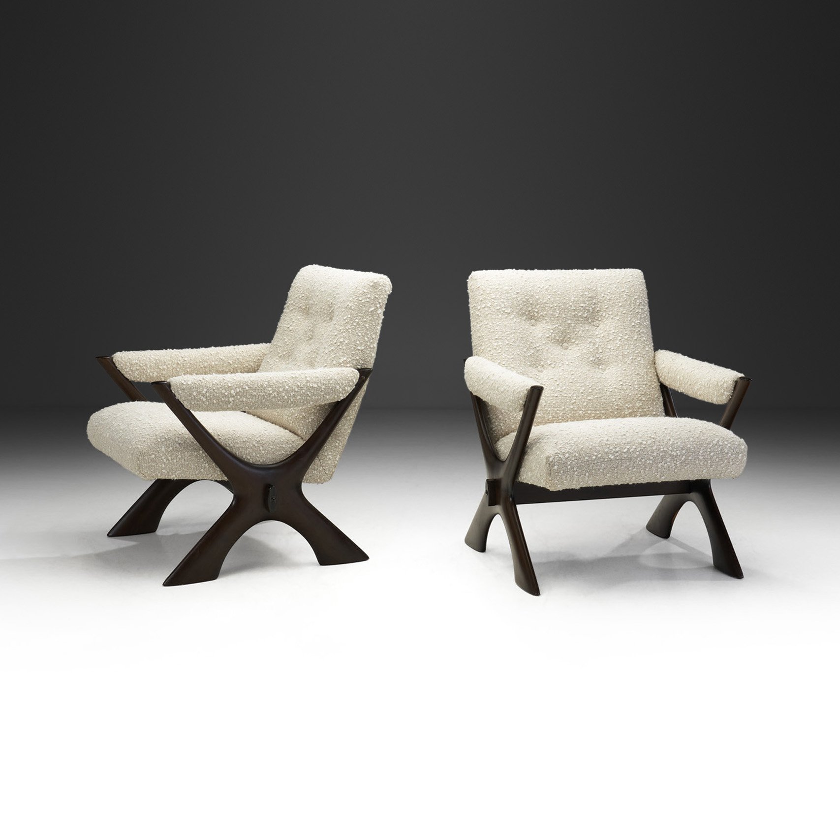 Rare Fredrik Schriever-Abeln Pair of "Condor" Armchairs, Sweden 1960s