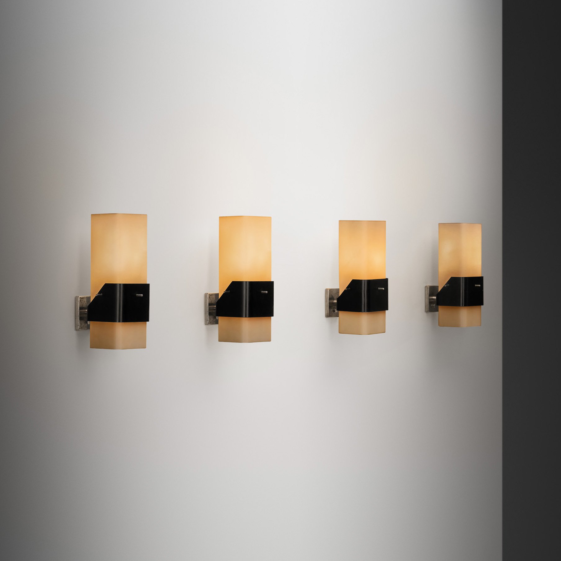 Set of Four Model "12670" Wall Lamps by Angelo Lelii for Arredoluce, Italy 1950s