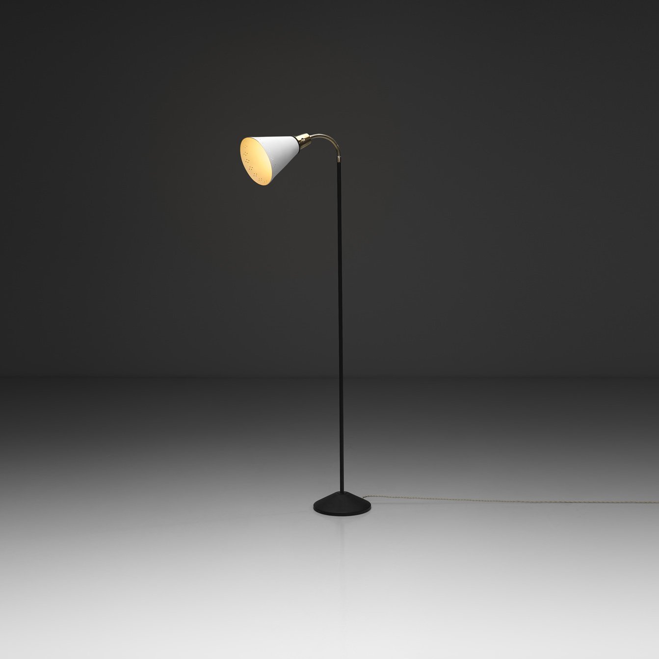 Model "2606" Metal Floor Lamp by LUCO Armaturfabrik, Sweden Mid-20th Century