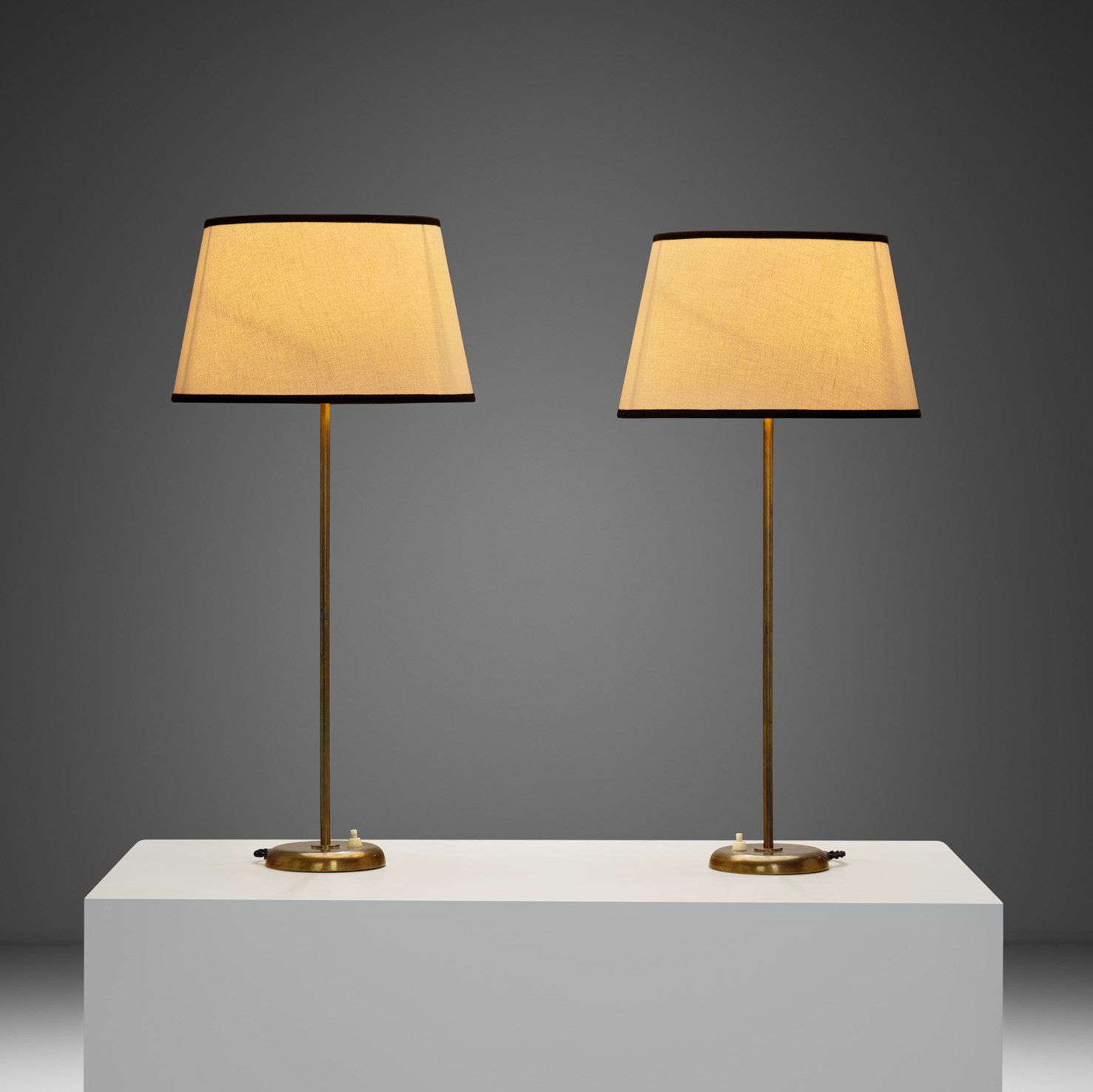 Pair of Model "15436" Table Lamps by Harald Notini for Böhlmarks, Sweden 1950s (sold)