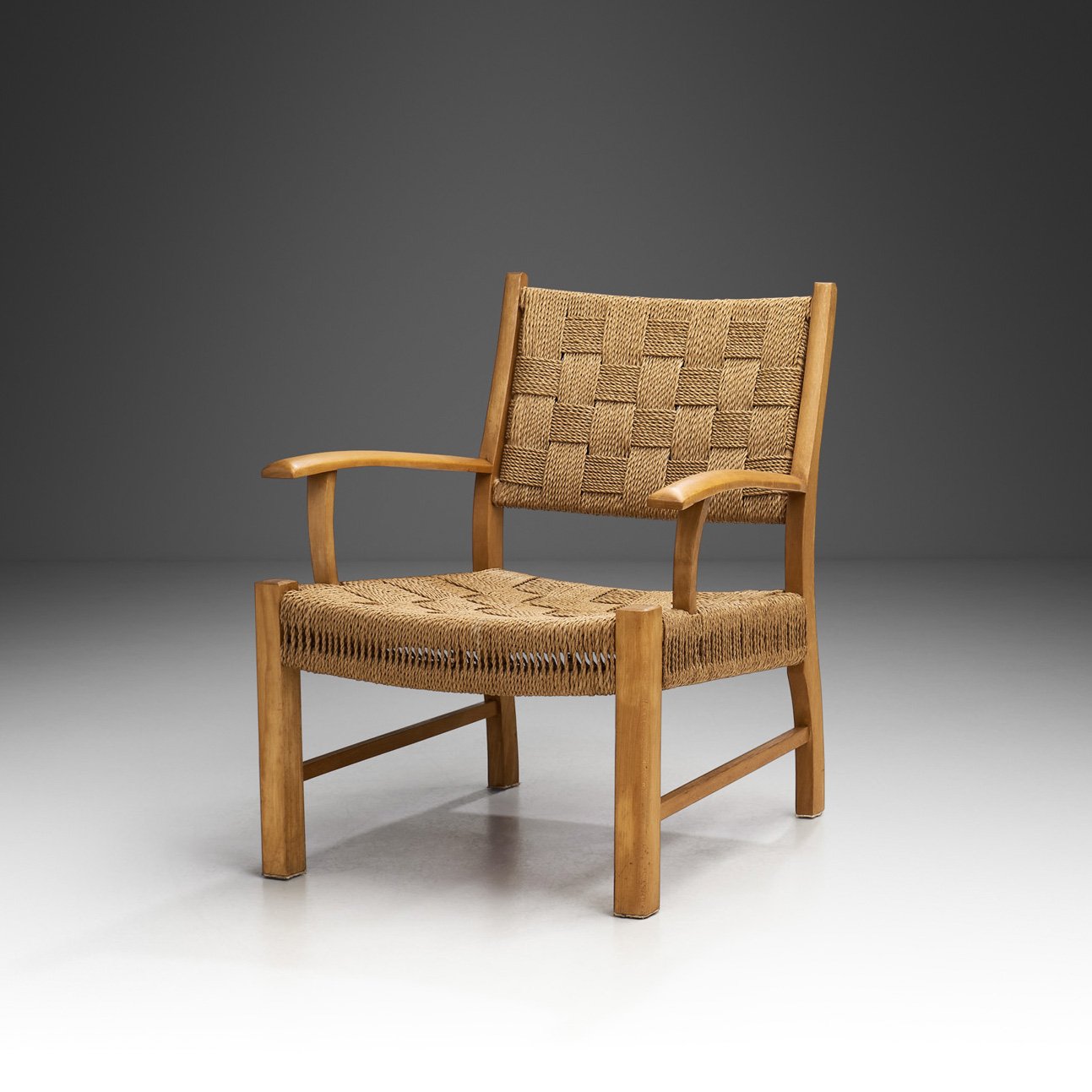 Beech and Papercord Armchair by Frits Schlegel (Attr.), Denmark ca 1940s (sold)