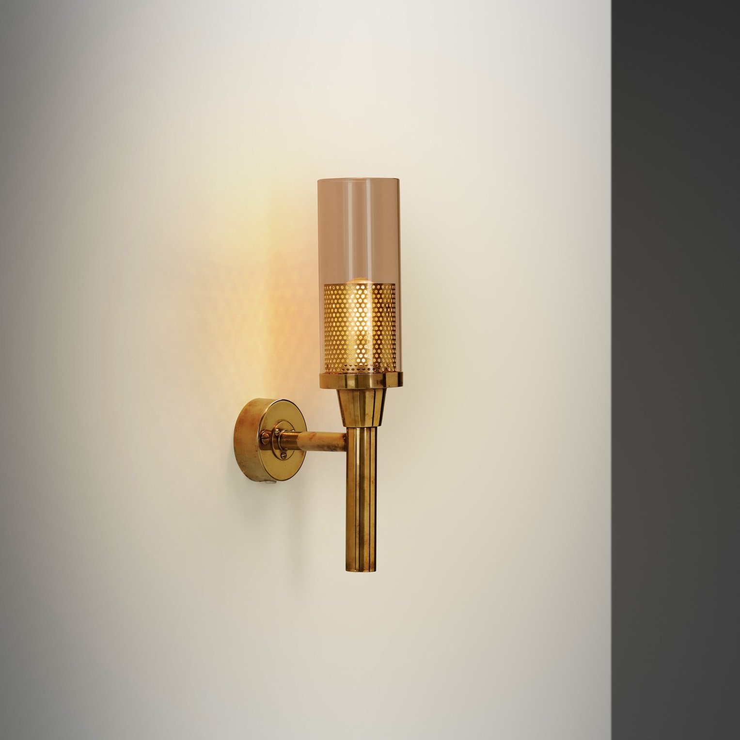 Hans-Agne Jakobsson Brass Wall Lamp for AB Markaryd, Sweden ca 1960s