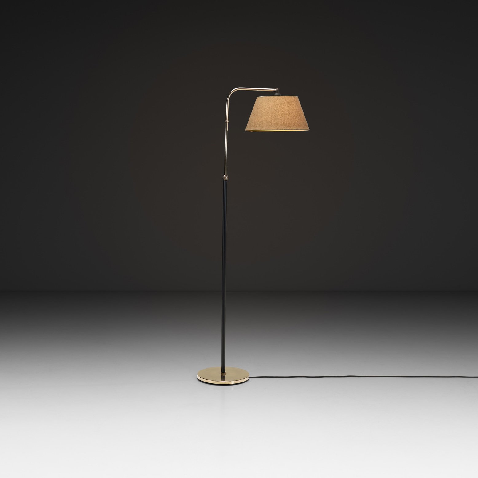 Adjustable Brass Floor Lamp, Scandinavia ca 1950s