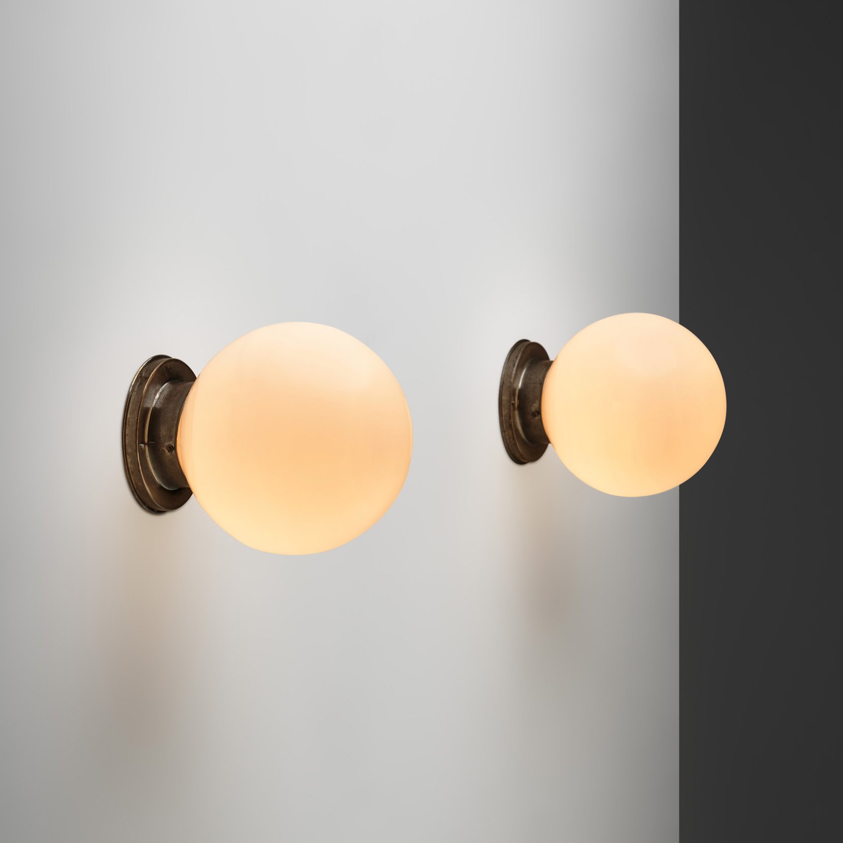 Pair of Model "2009" Wall Lights by Paavo Tynell for Taito, Finland 1930s