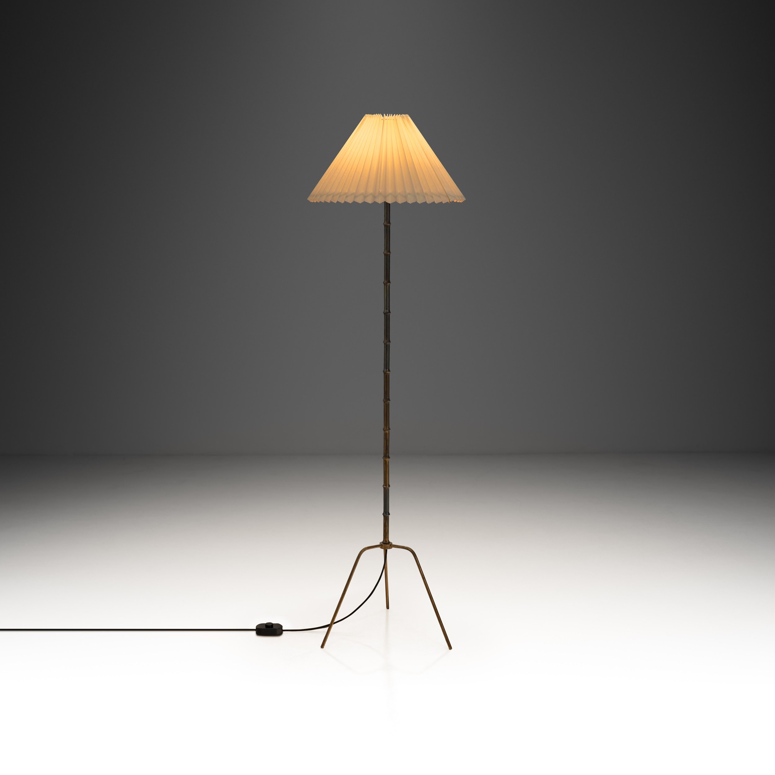 Brass and Bronze Floor Lamp with Tripod Base, France 20th Century (sold)