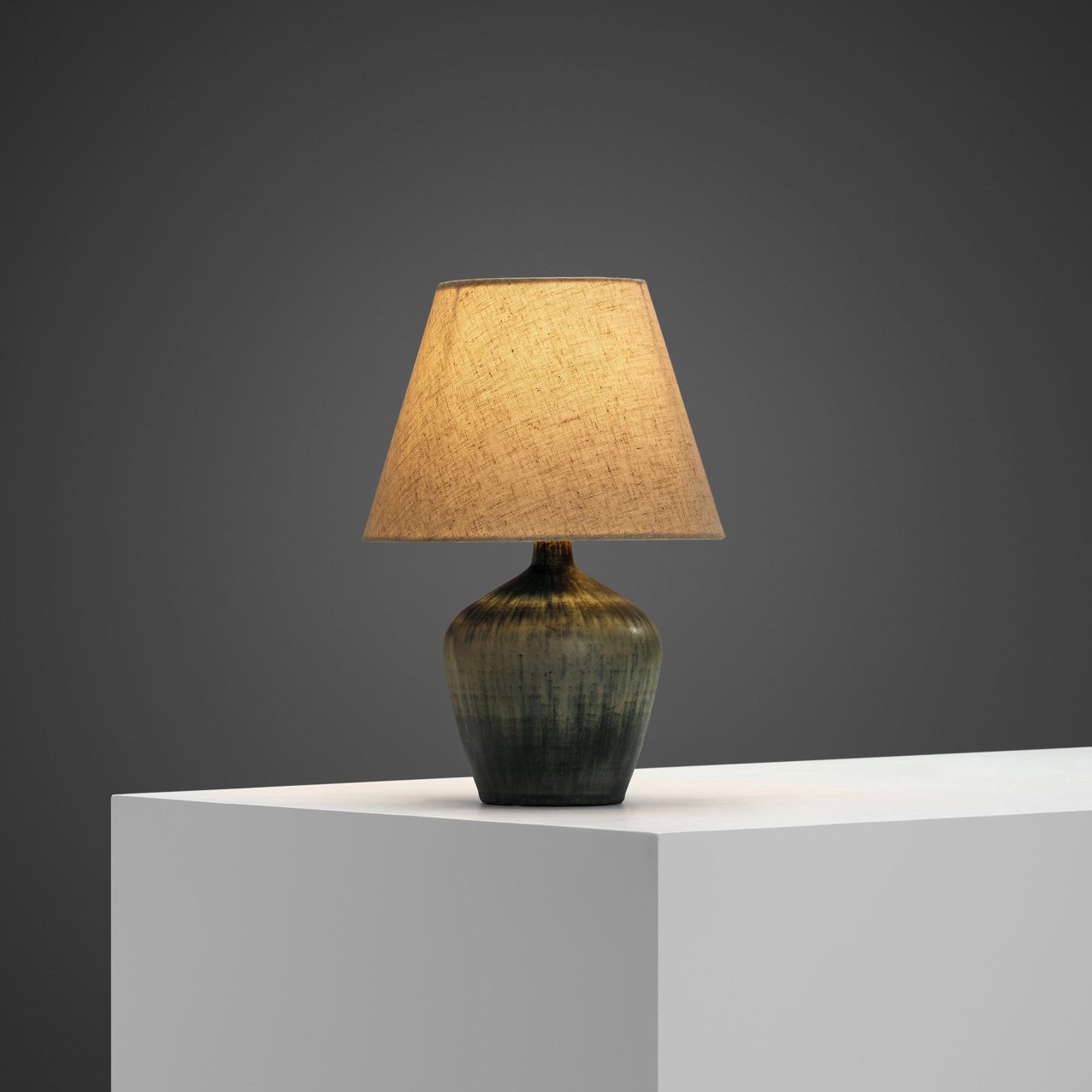 Glazed Stoneware Table Lamp by Eigil Hinrichsen, Denmark Mid-20th Century