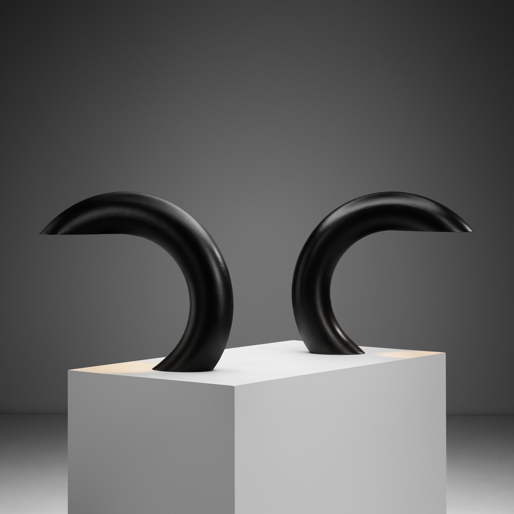 Pair of Lacquered Metal Table Lamps by Alfredo Bianchi, Italy 1970s
